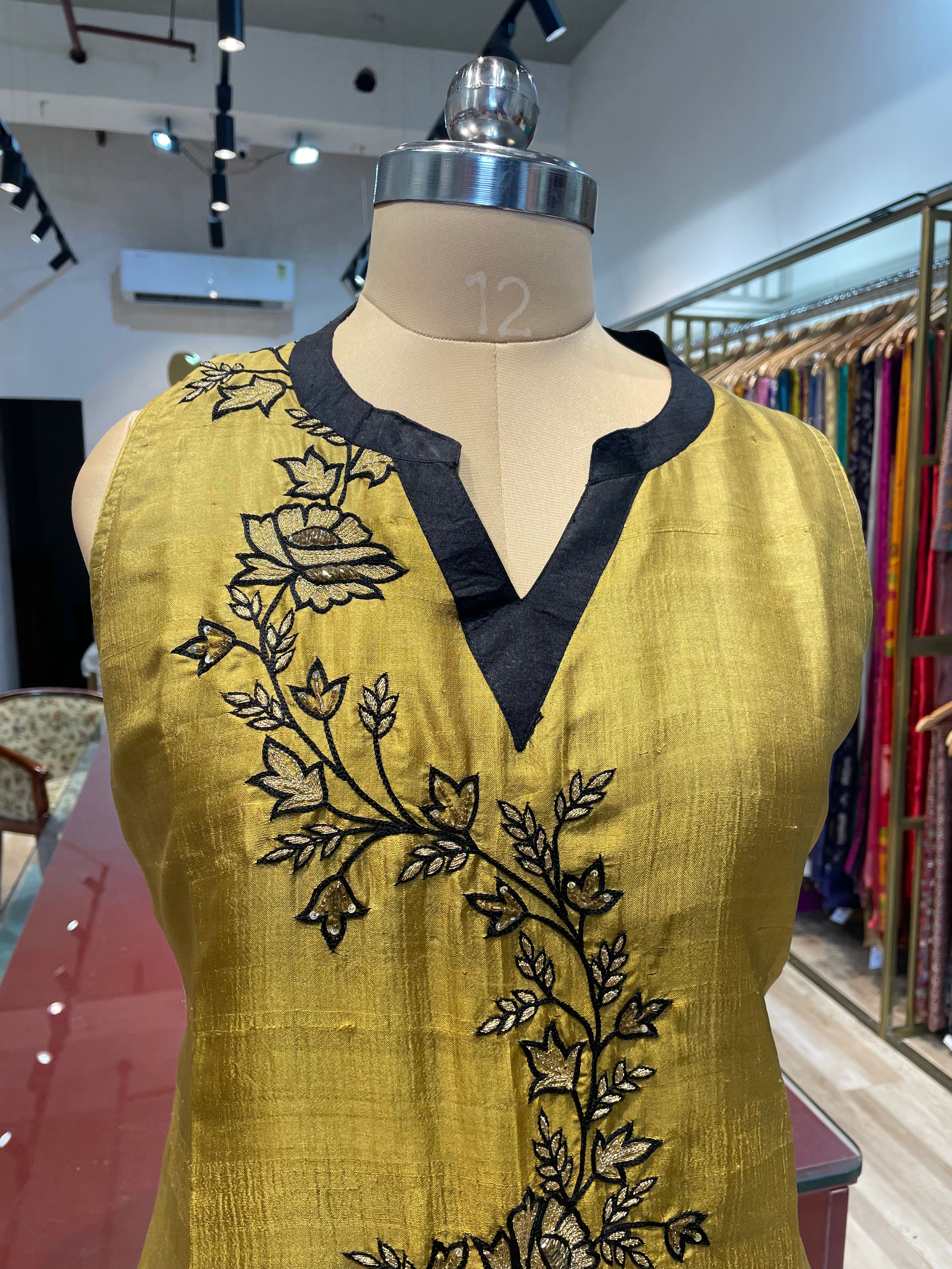 Pure silk long dress with pockets (GO)