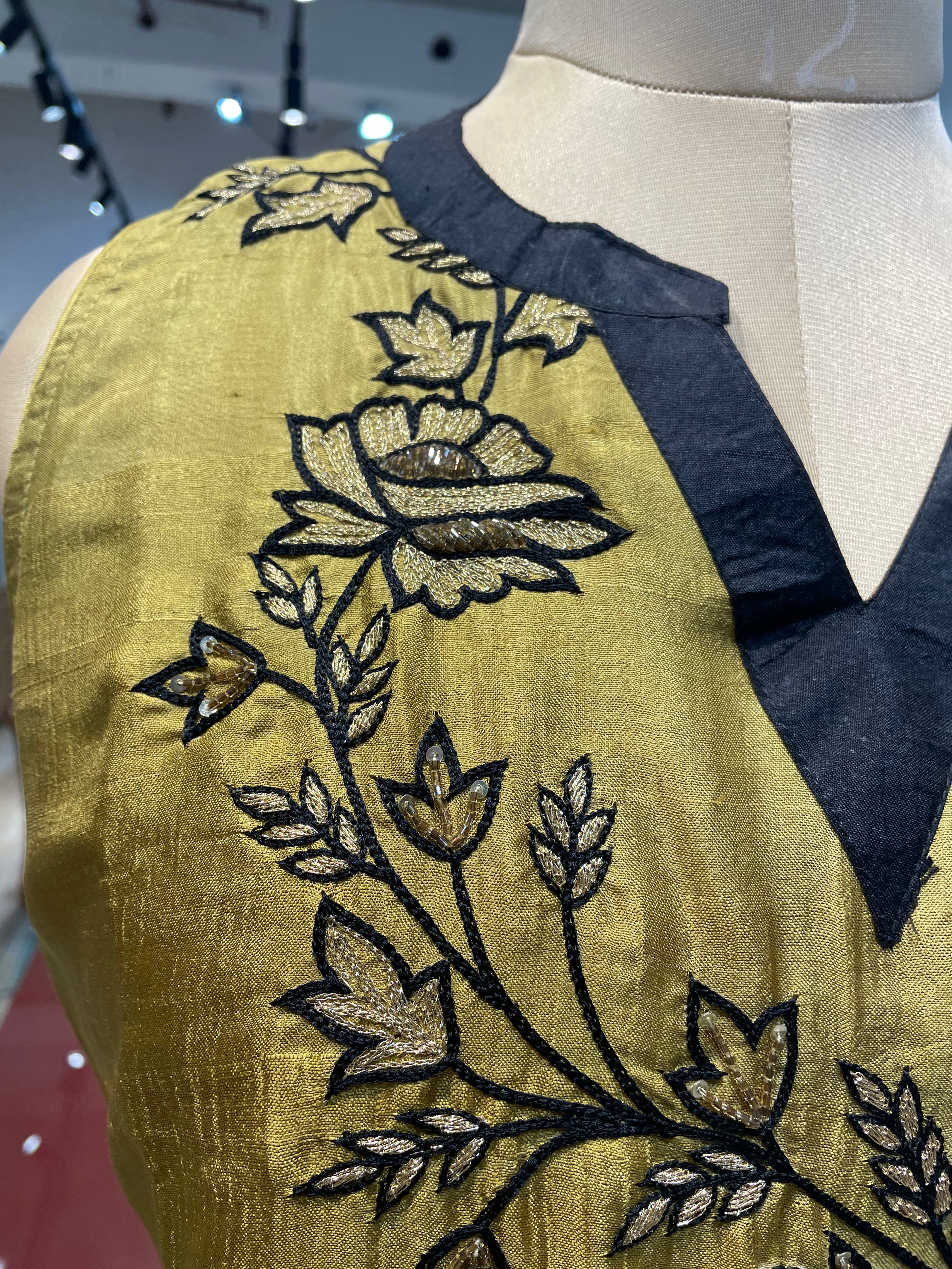 Pure silk long dress with pockets (GO)