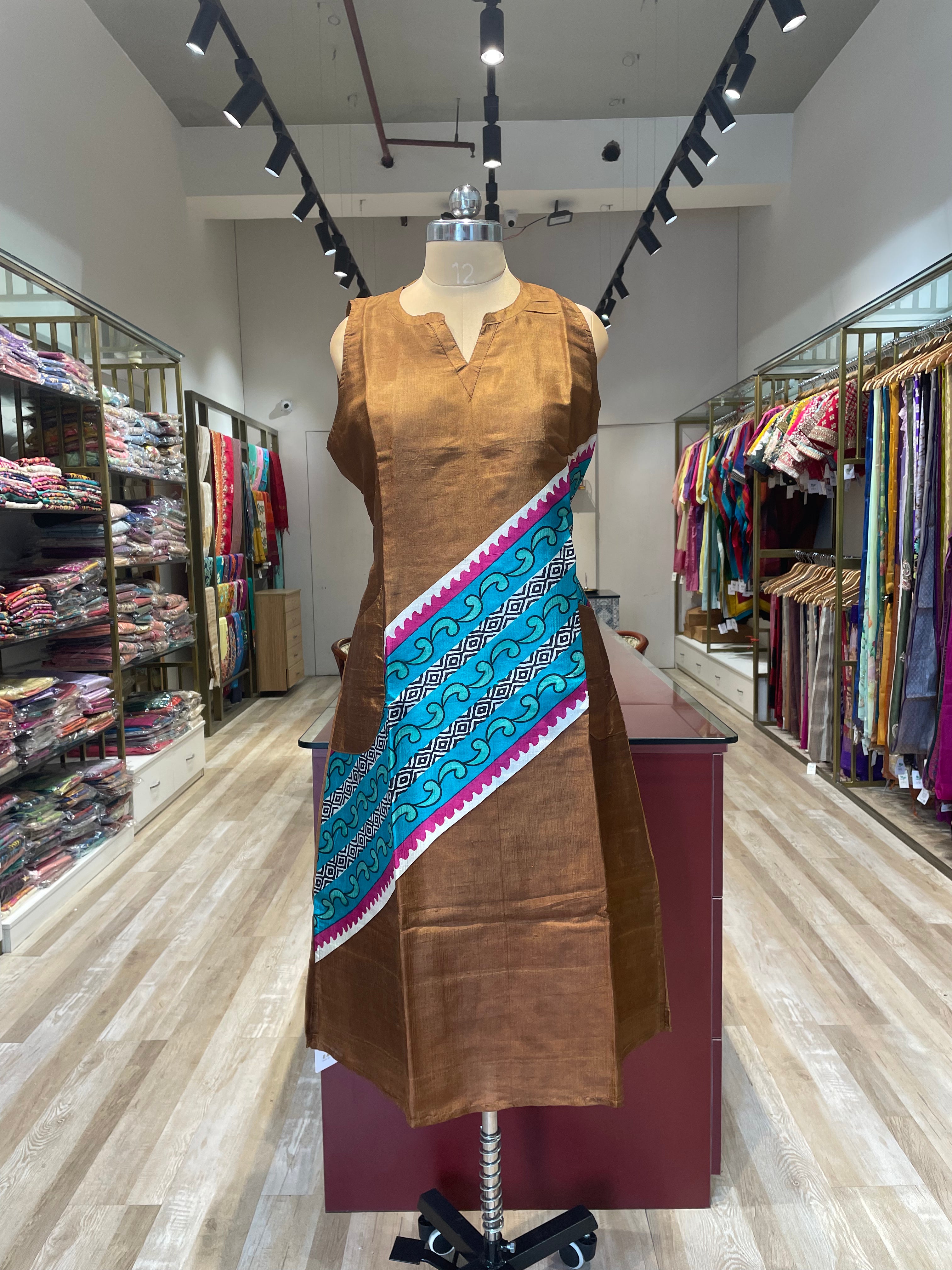 Pure silk long dress with pockets (CO)