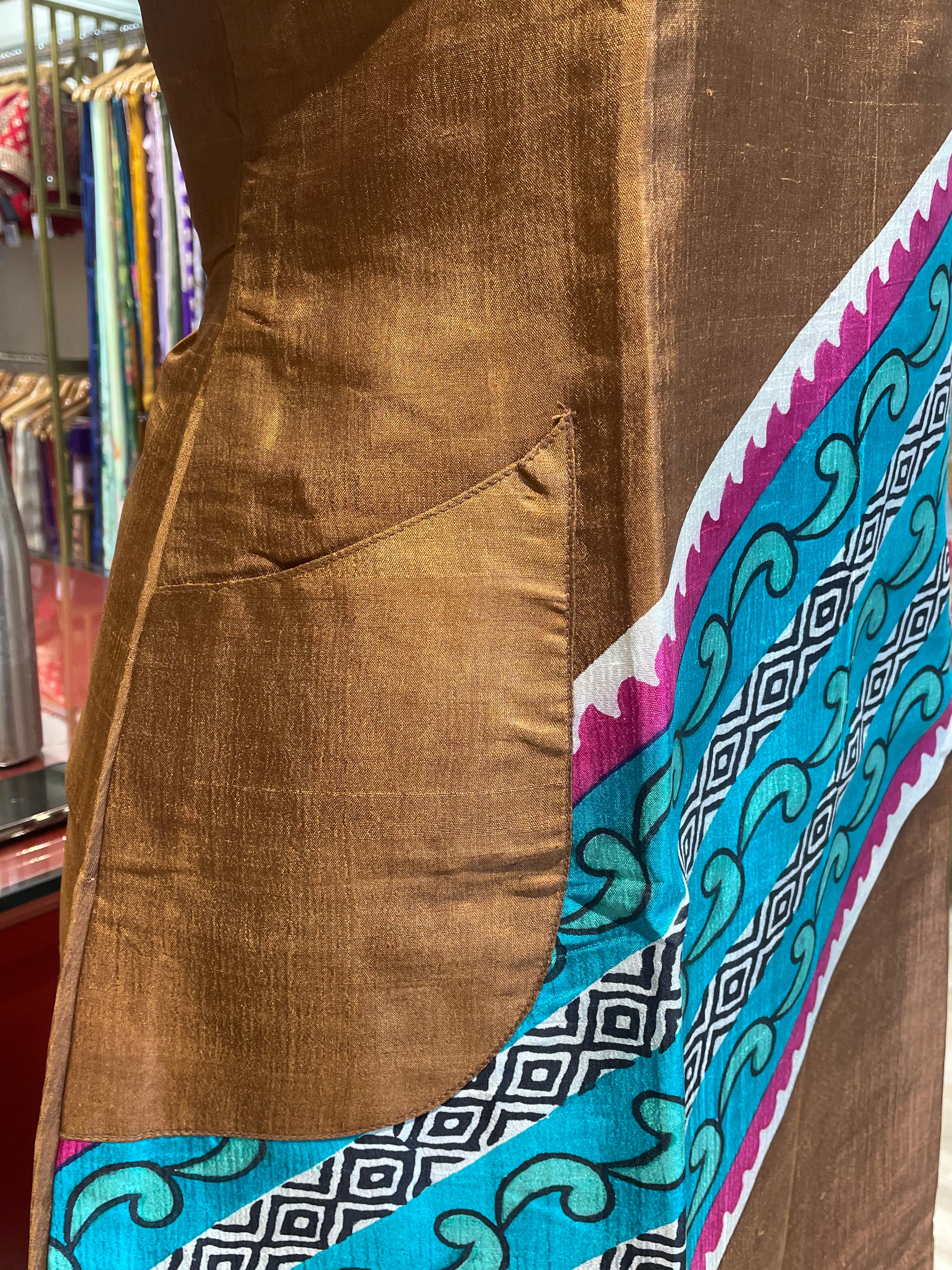 Pure silk long dress with pockets (CO)