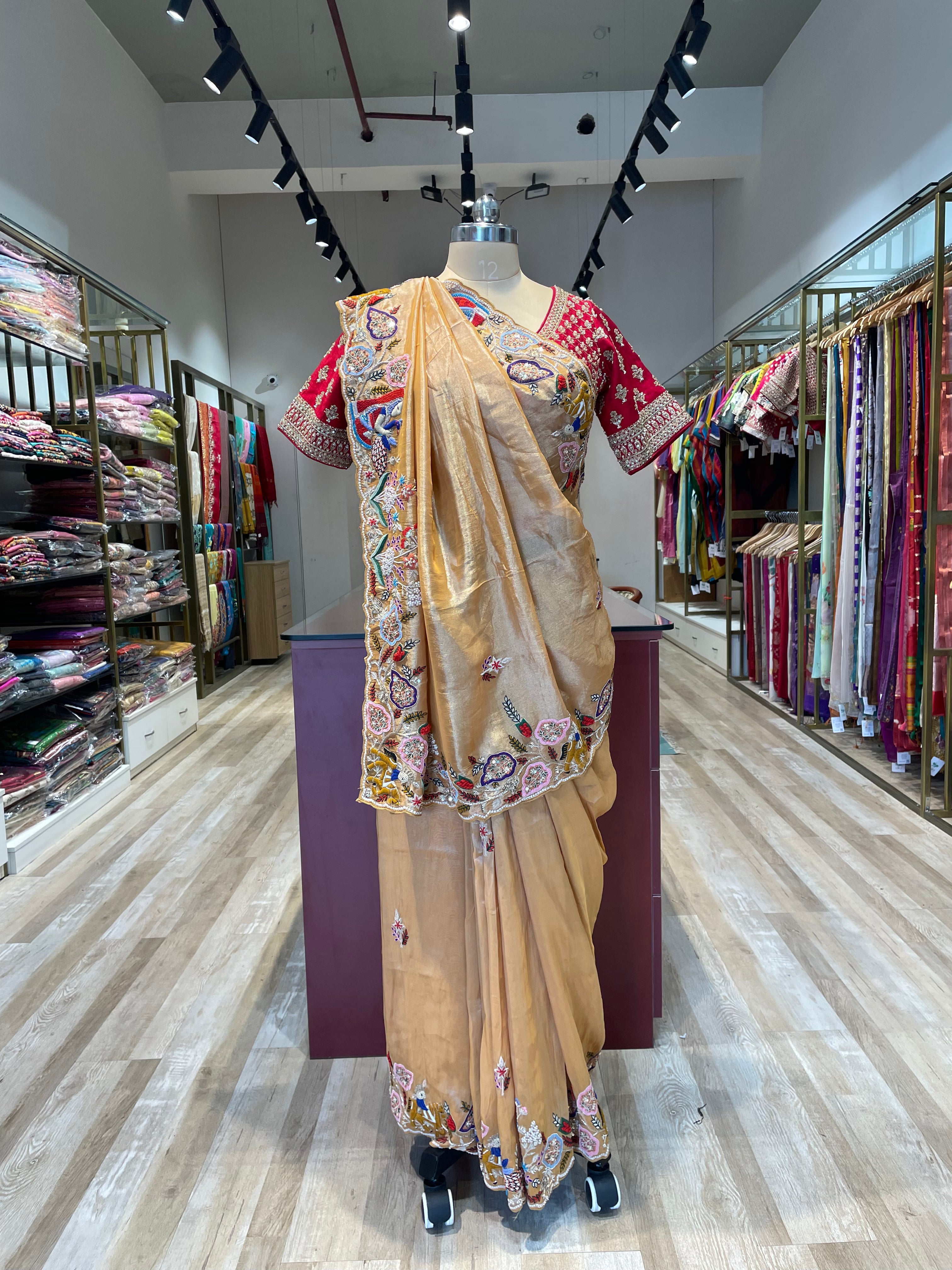 Pure  tissue saree with handwork (OC)