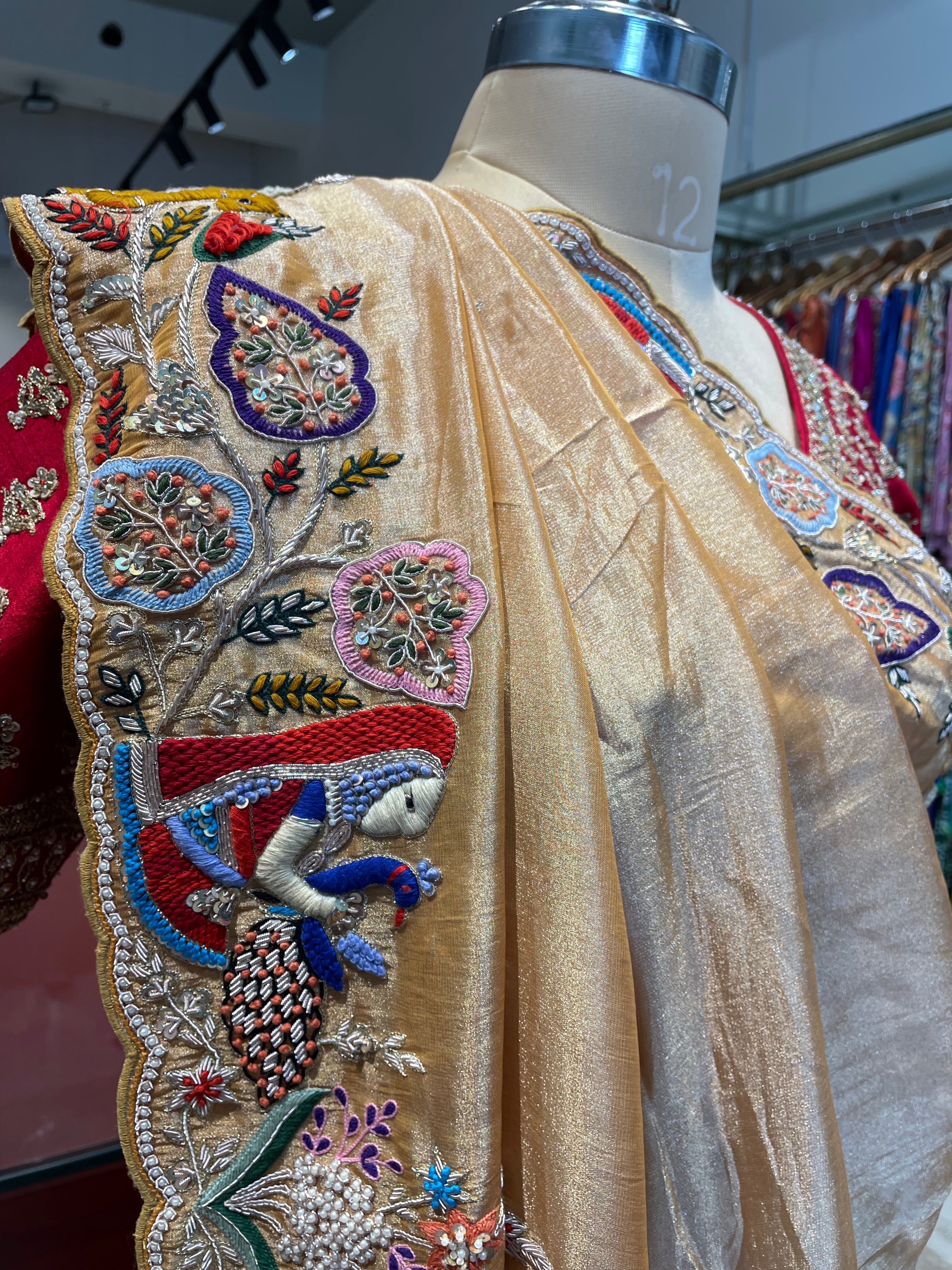 Pure  tissue saree with handwork (OC)