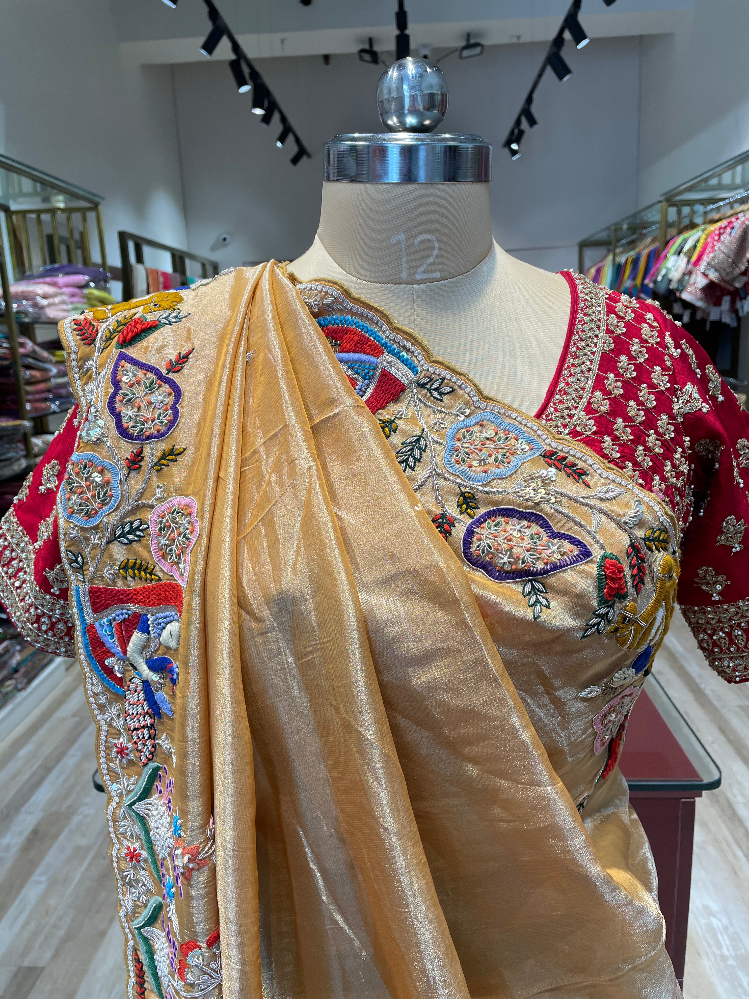 Pure  tissue saree with handwork (OC)
