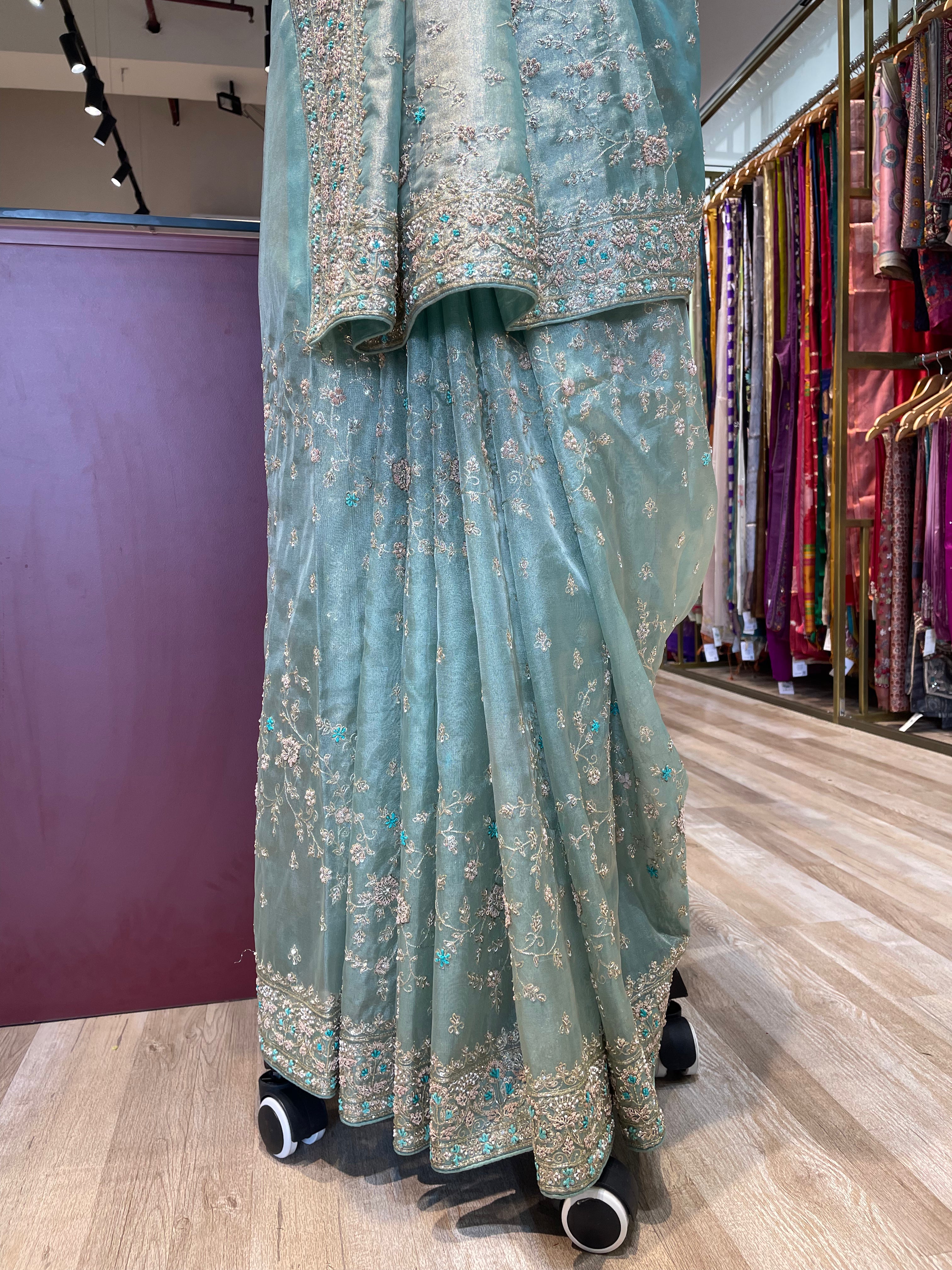 Pure tissue saree with handwork (B)