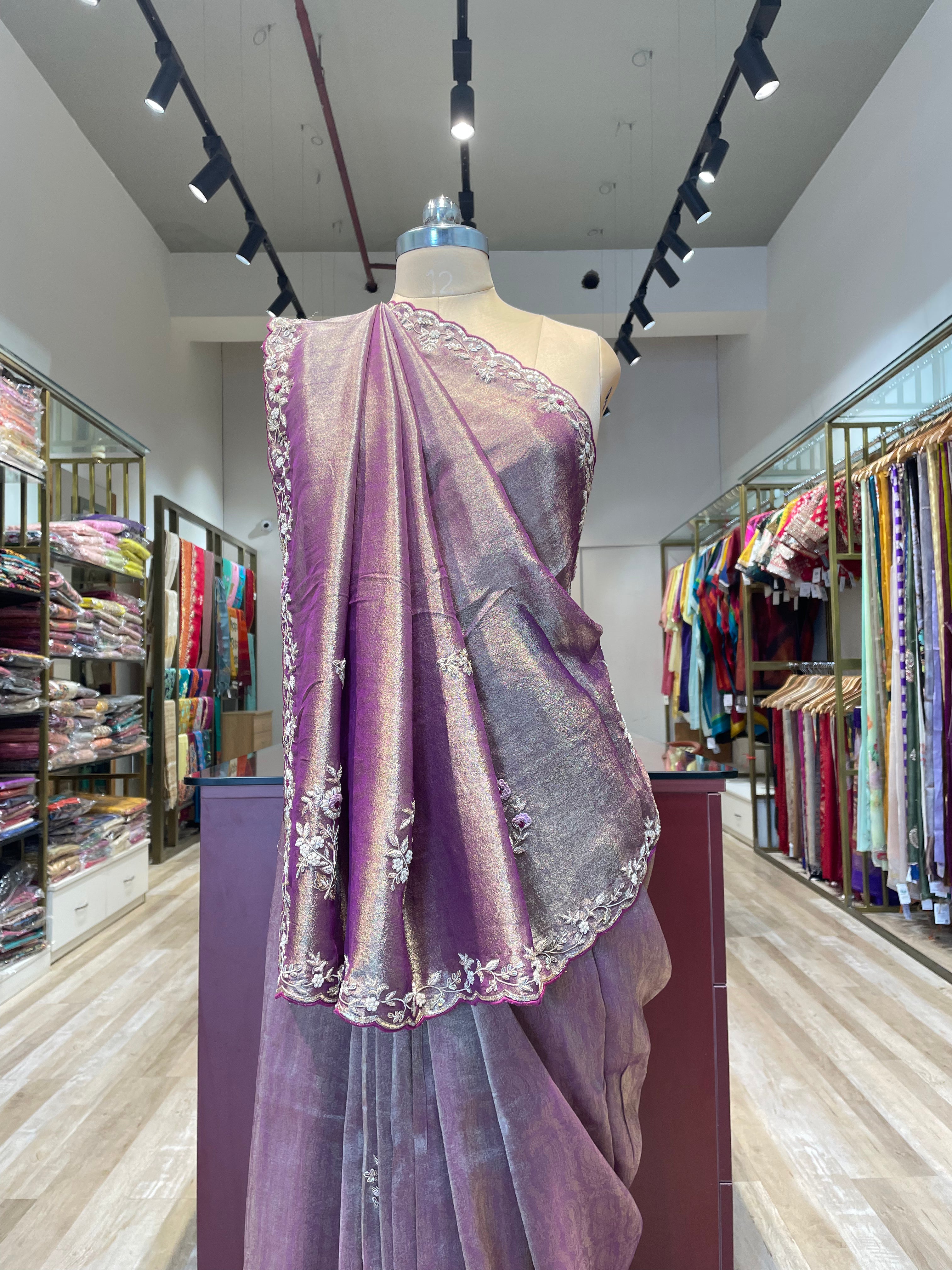 Pure tissue saree with handwork (LP)