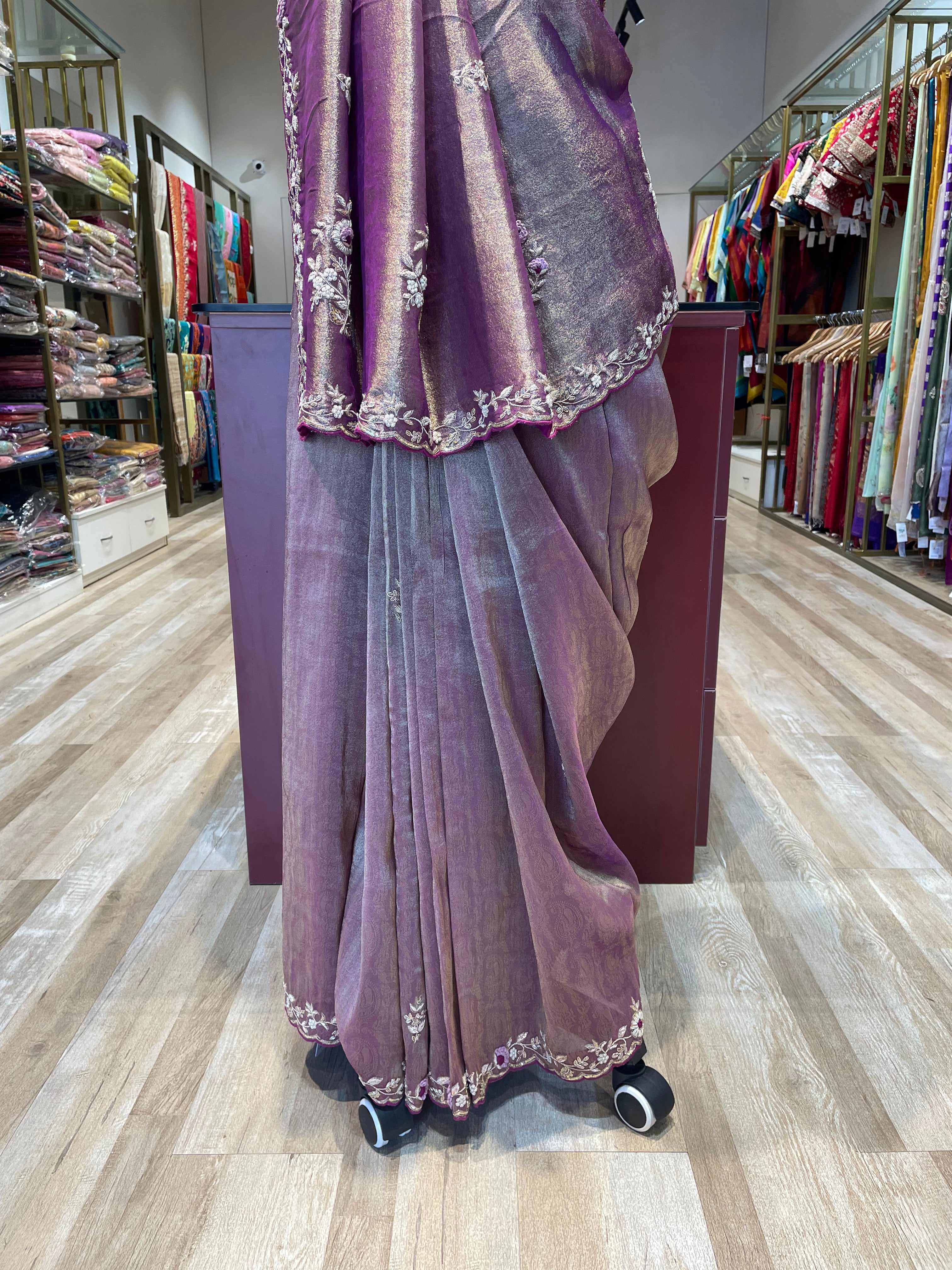 Pure tissue saree with handwork (LP)