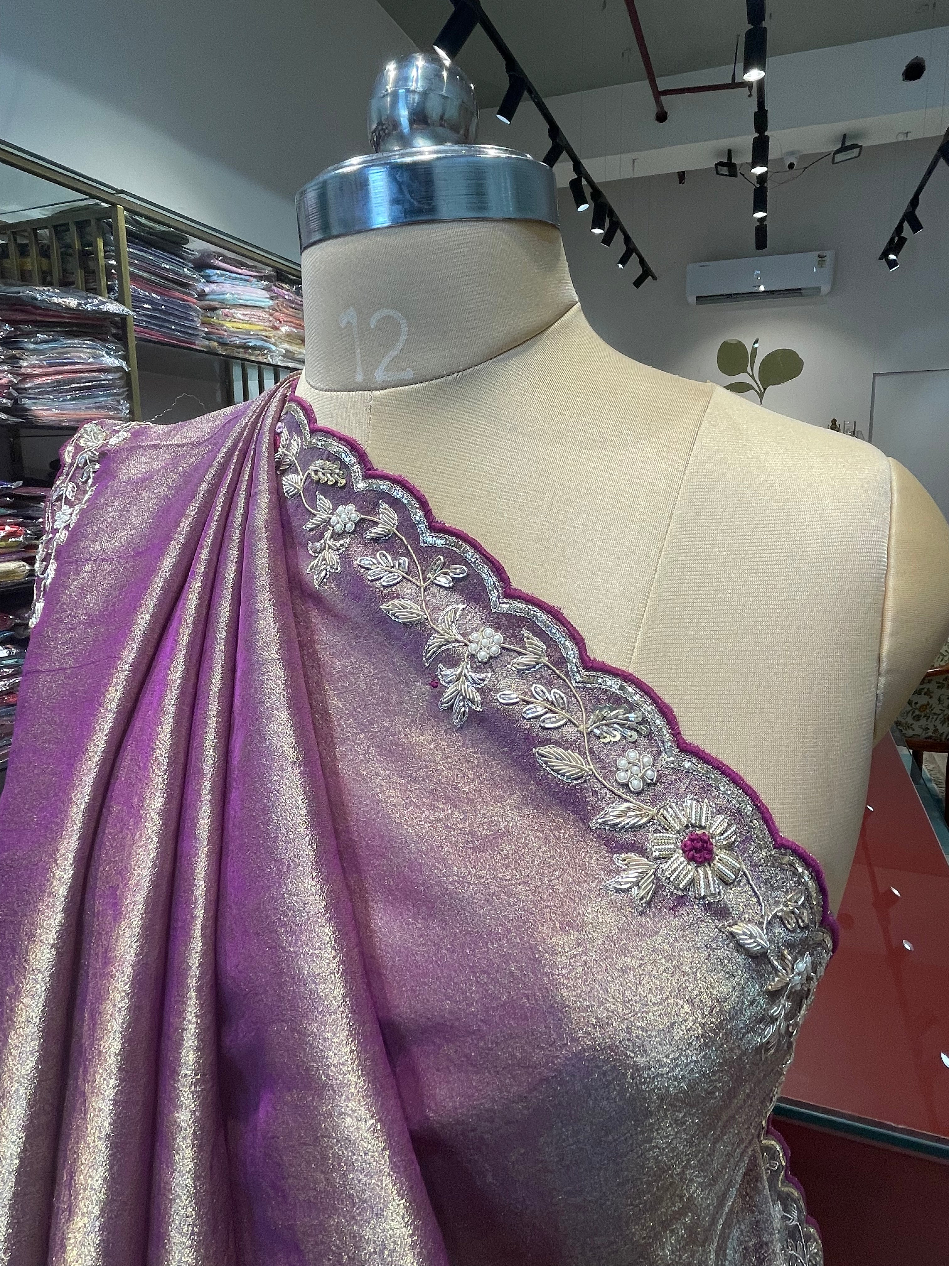 Pure tissue saree with handwork (LP)