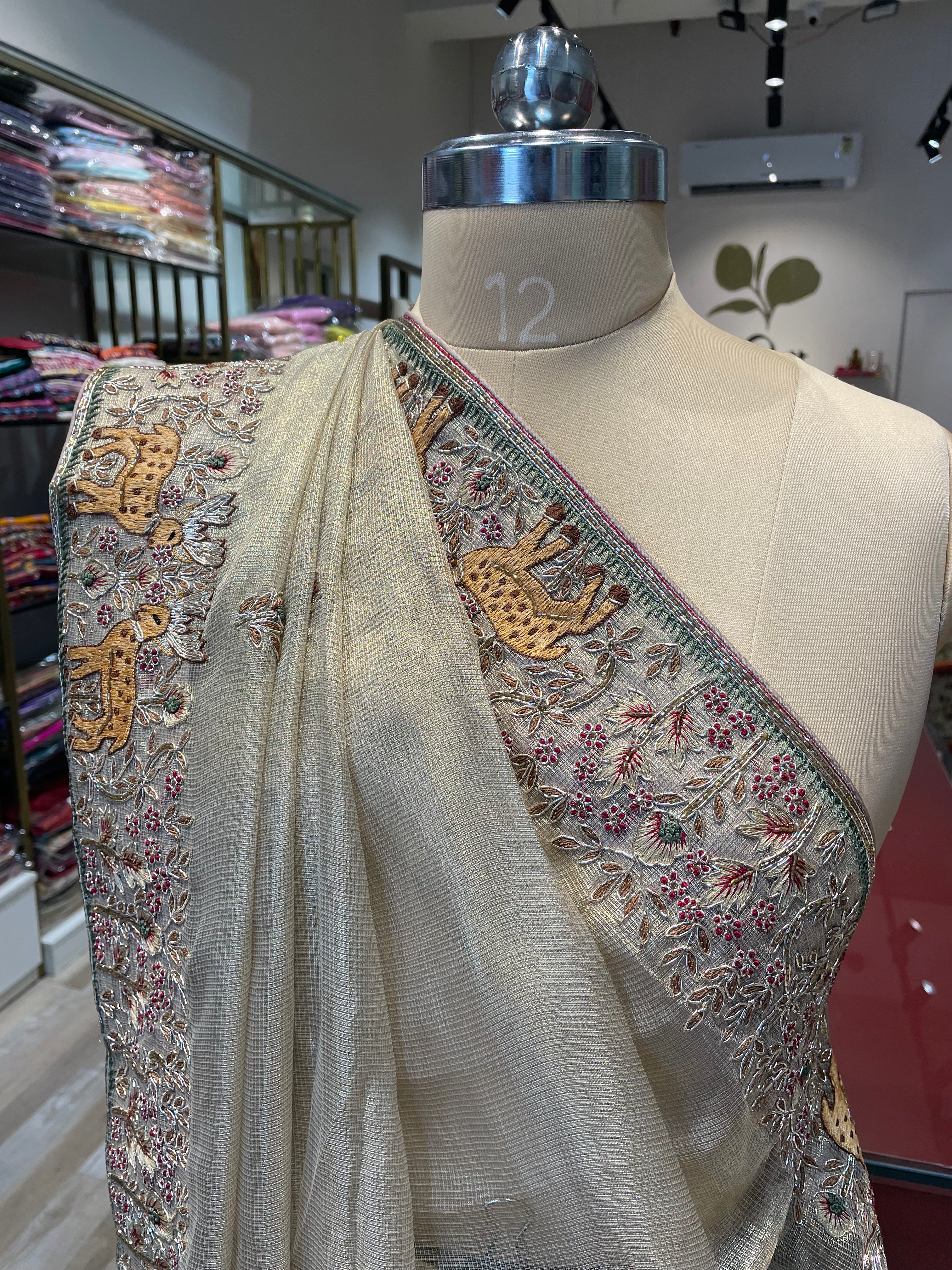 Pure tissue saree with handwork (GC)