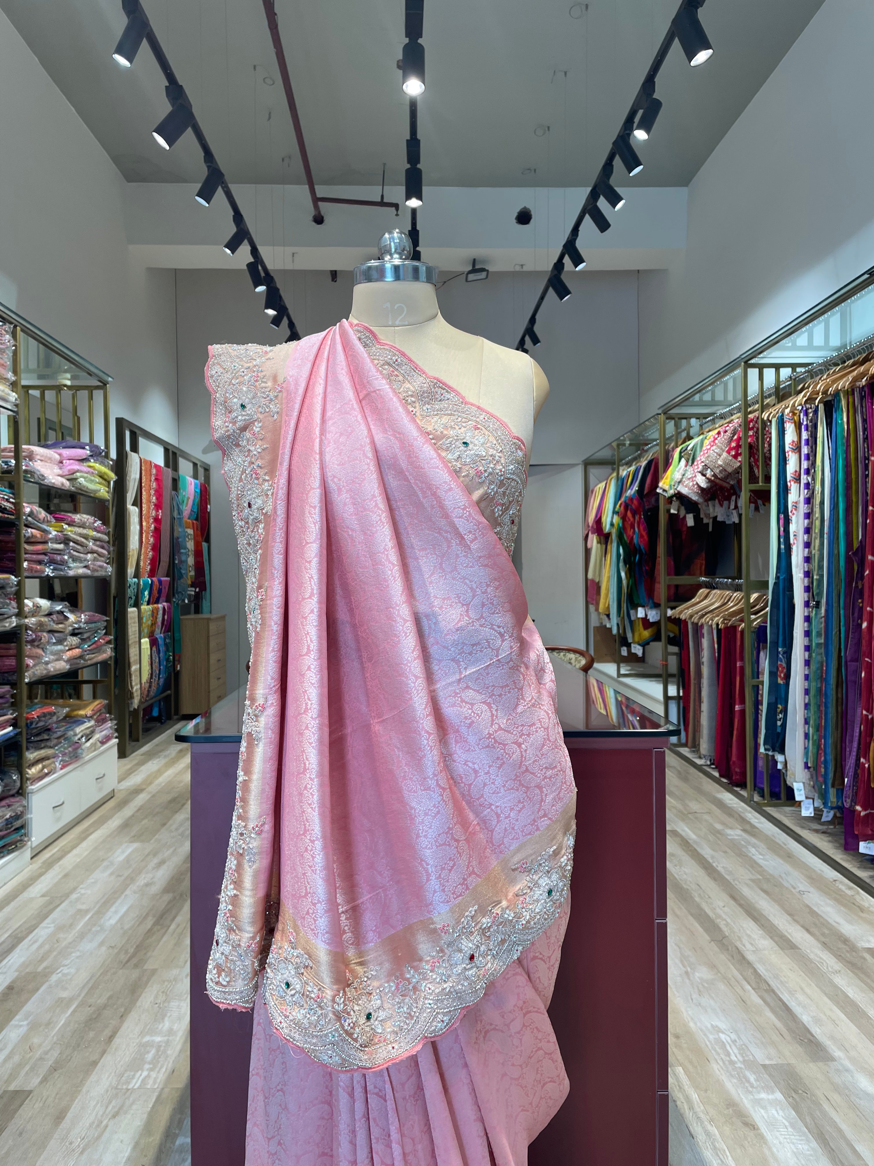 Pure kanjwaram silk with handwork (P1)