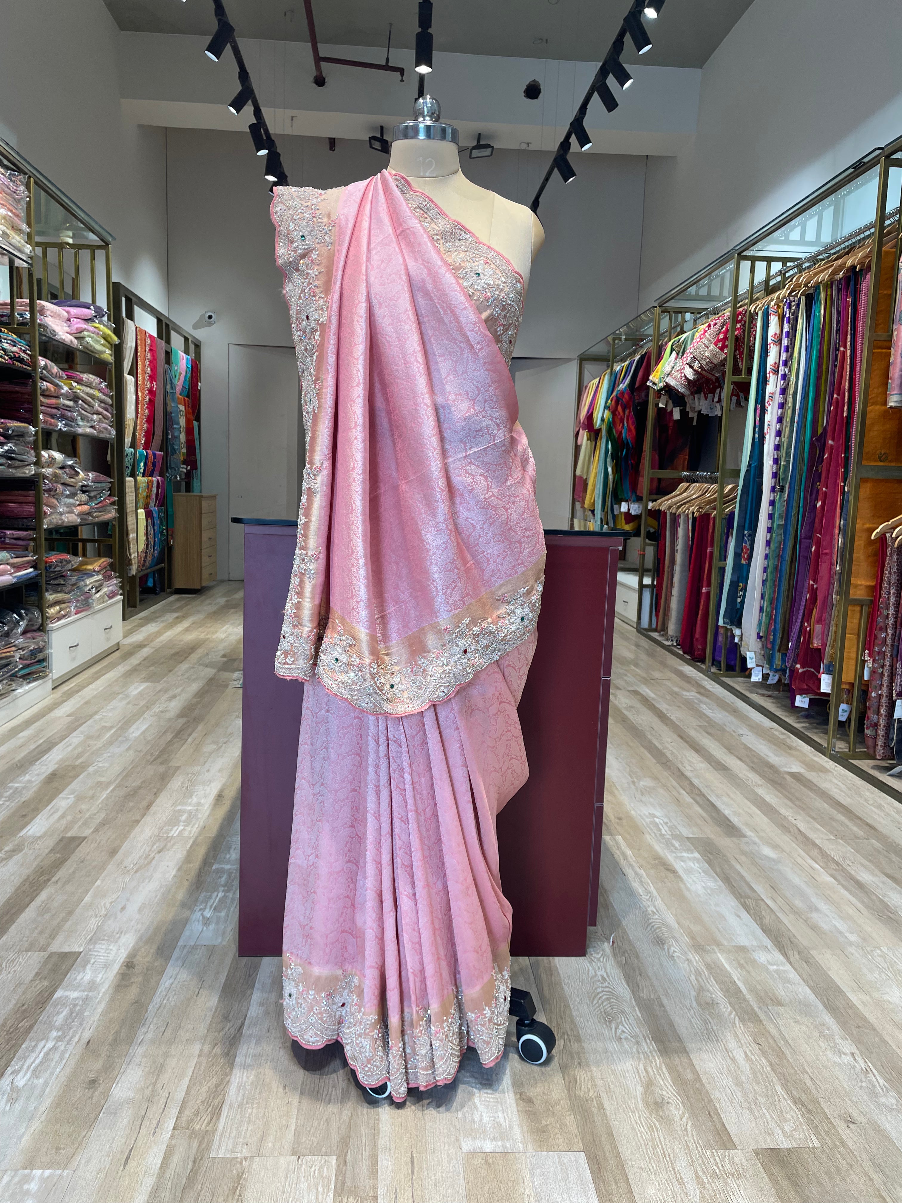 Pure kanjwaram silk with handwork (P1)