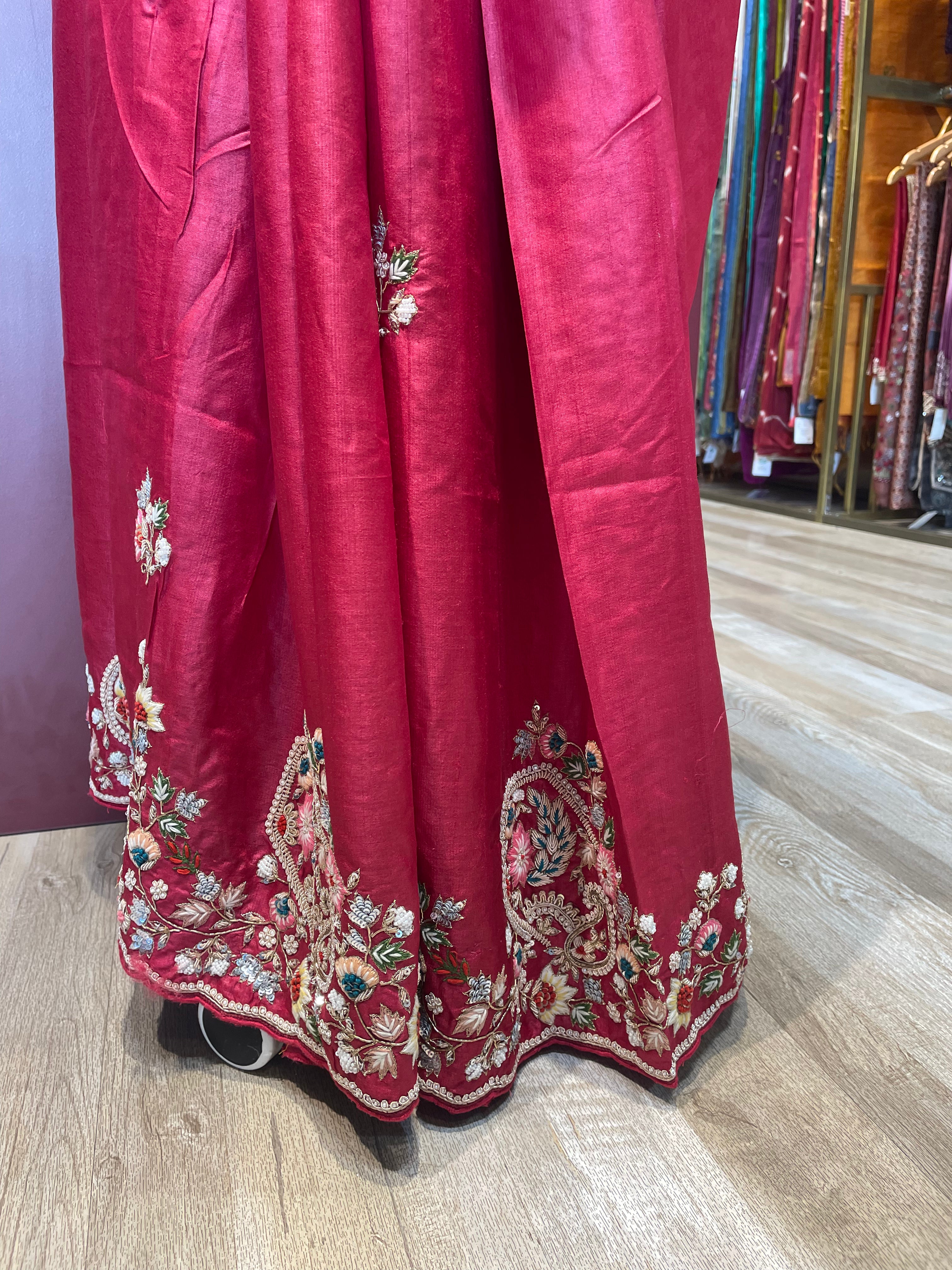 Pure tussur silk with hand work (DP)