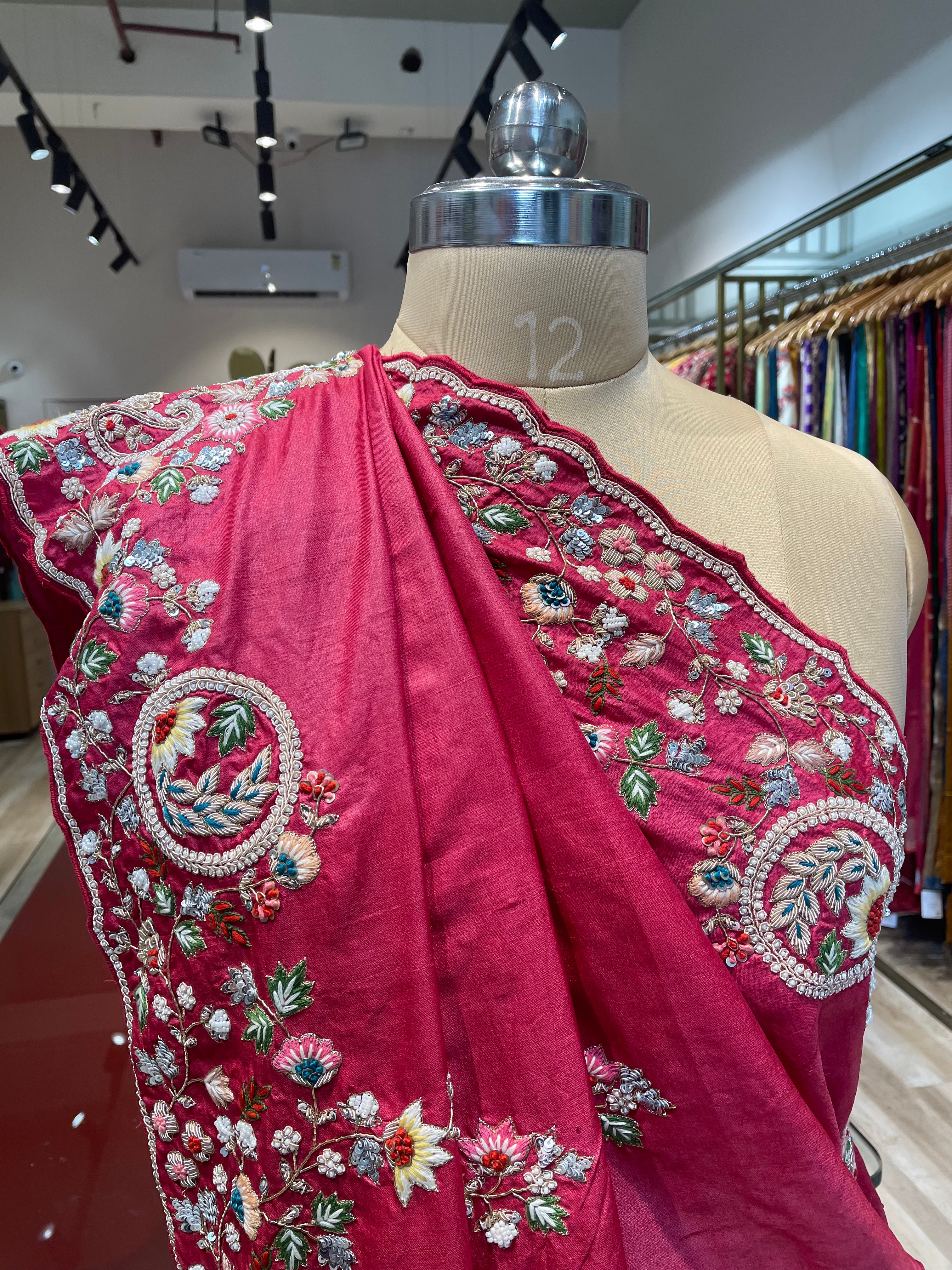 Pure tussur silk with hand work (DP)