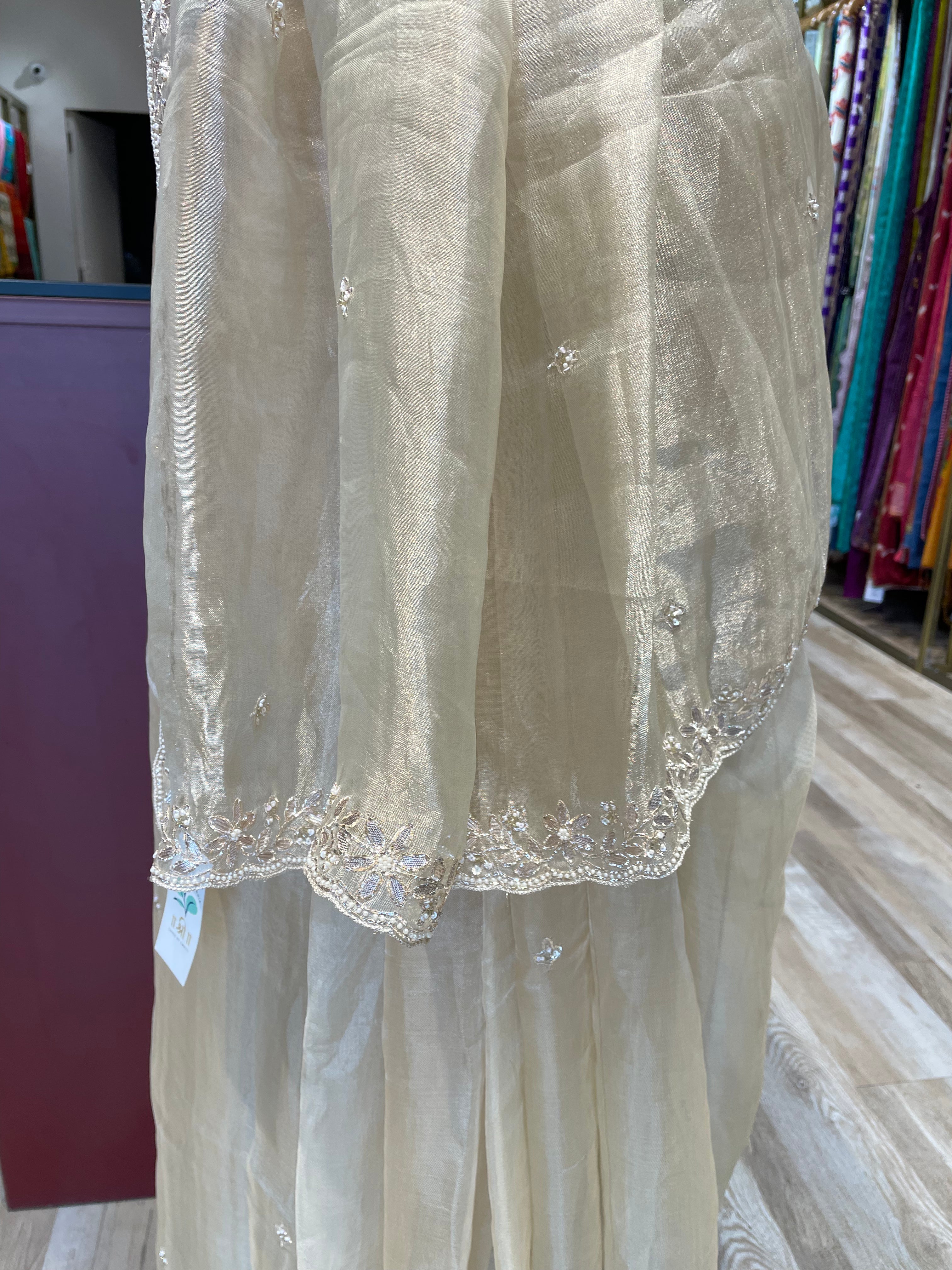 Pure tissue saree with gota patti (C)