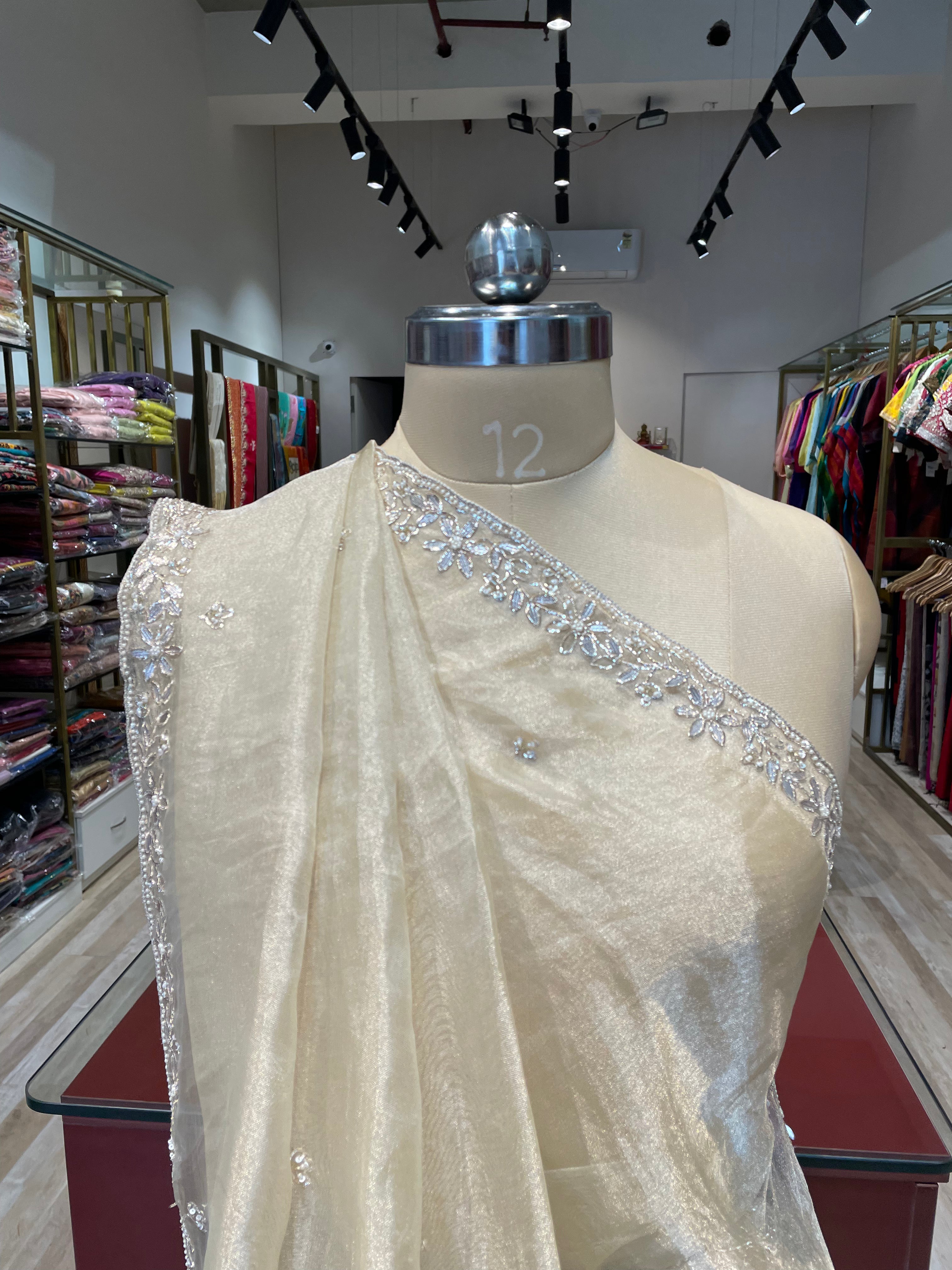 Pure tissue saree with gota patti (C)
