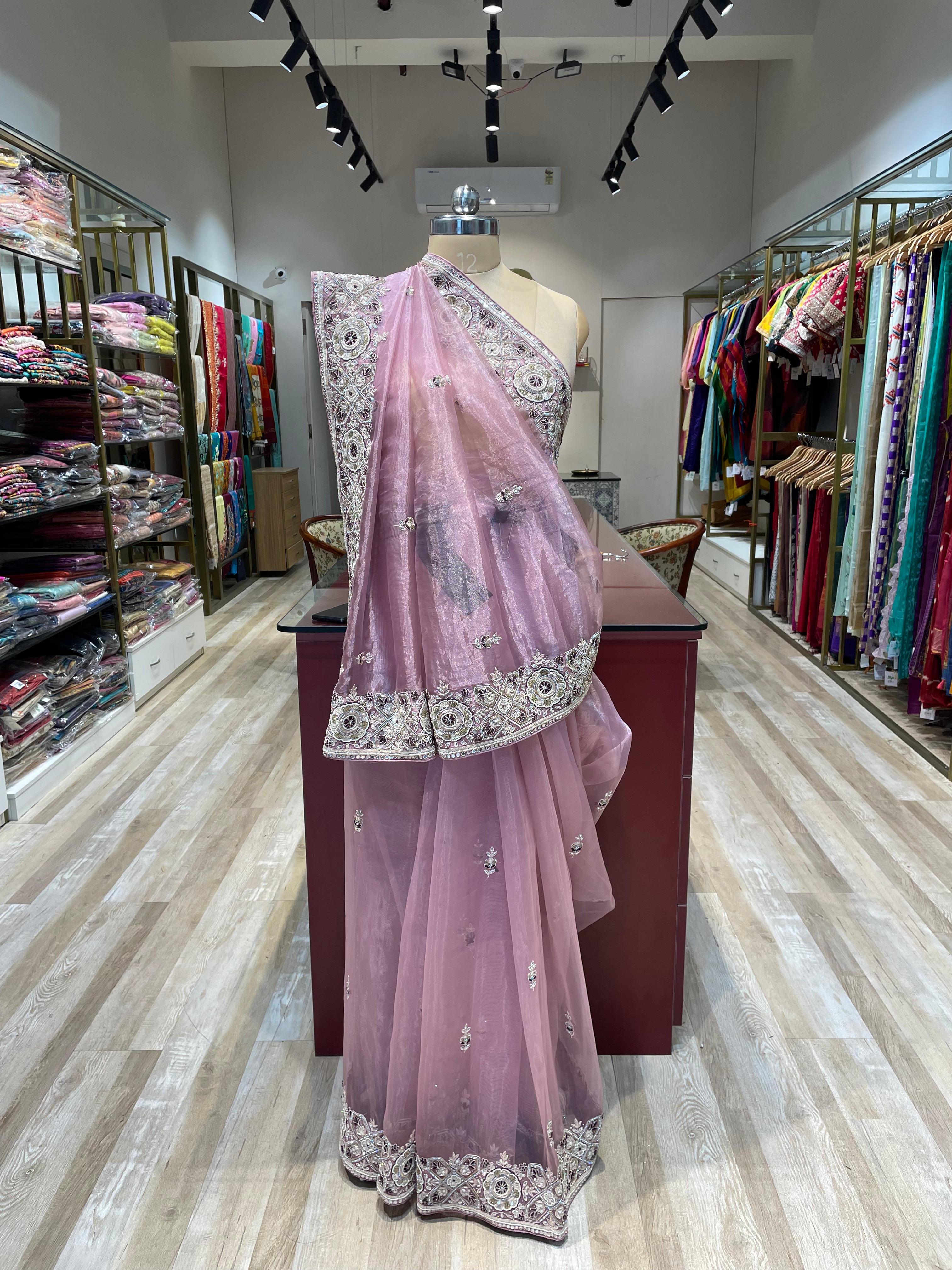 Pure tissue saree with handwork (PI)