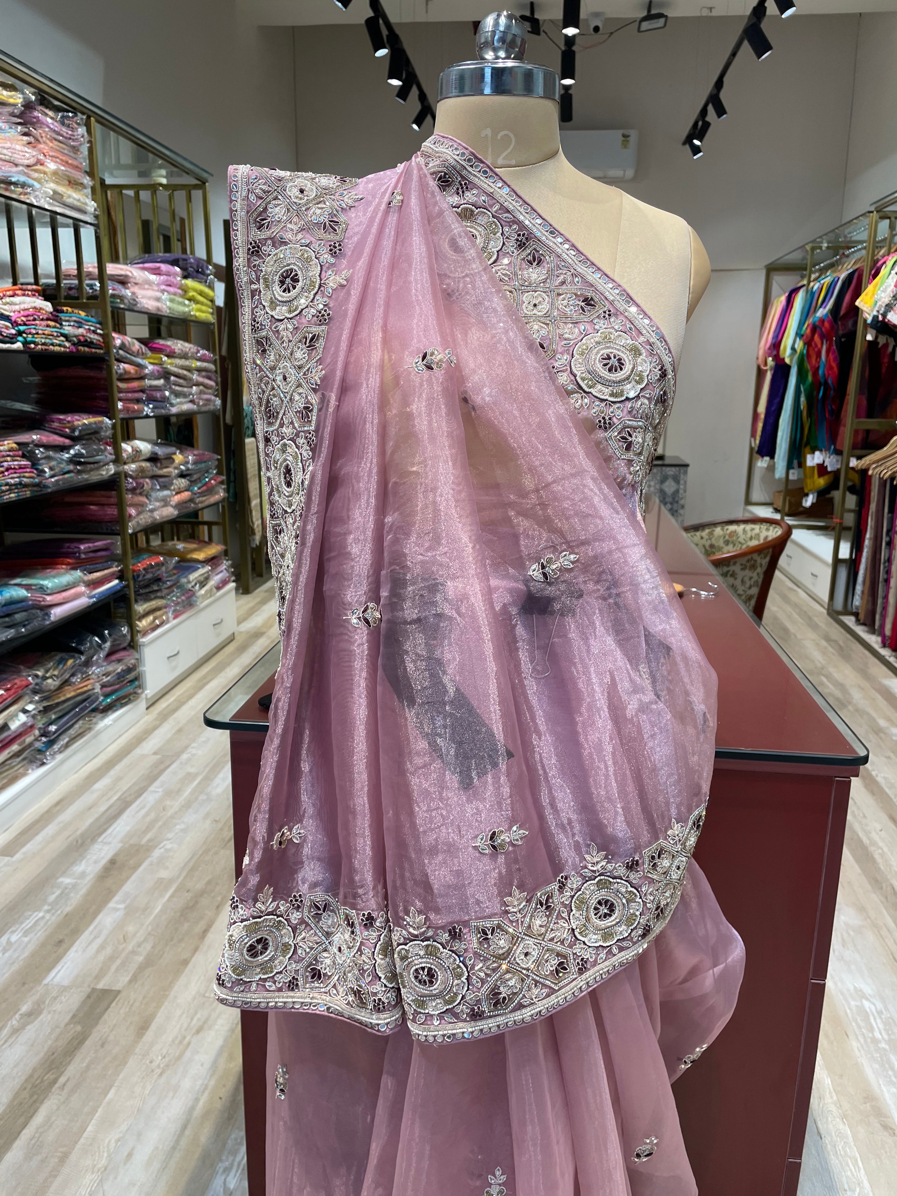 Pure tissue saree with handwork (PI)