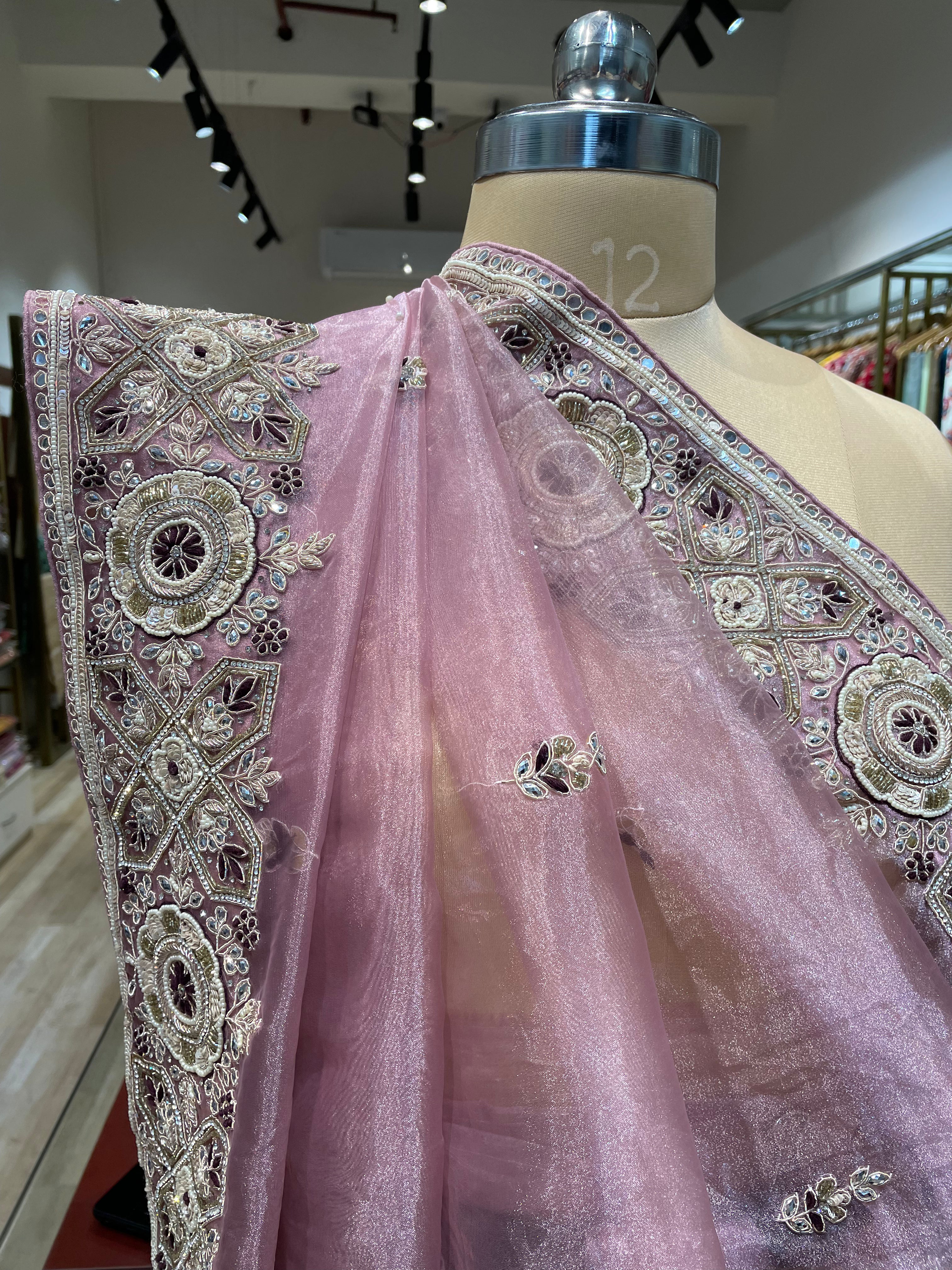 Pure tissue saree with handwork (PI)