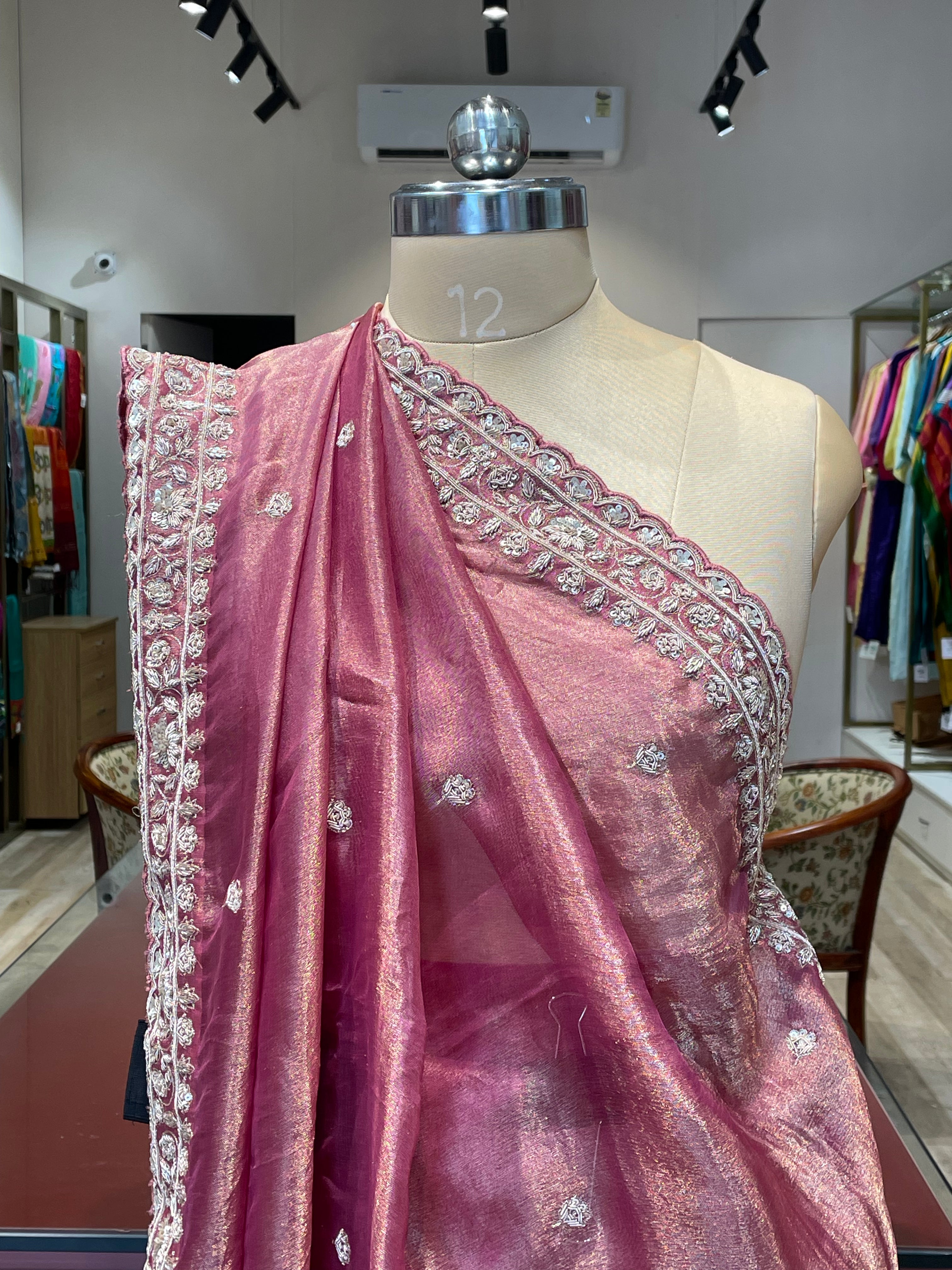 Pure tissue saree with handwork (DP)