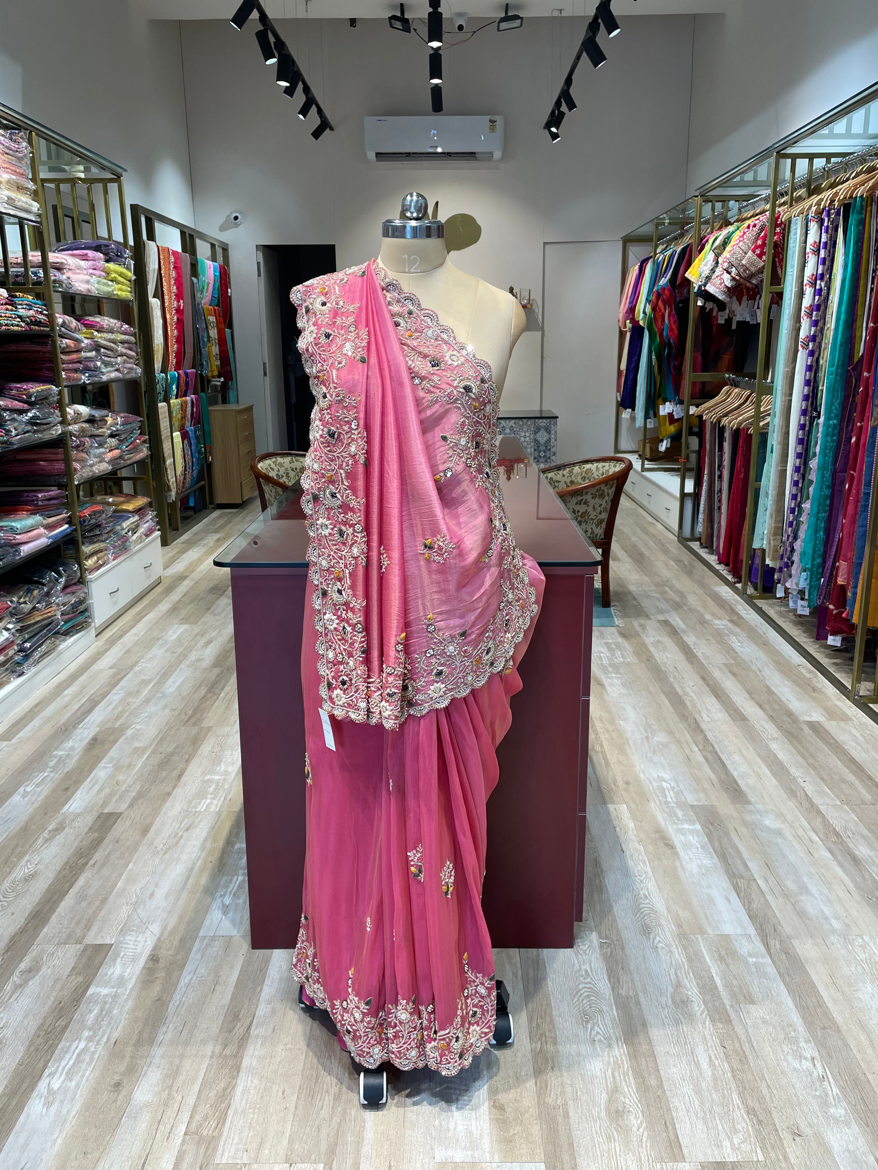 Pure tissue saree with handwork (P2)