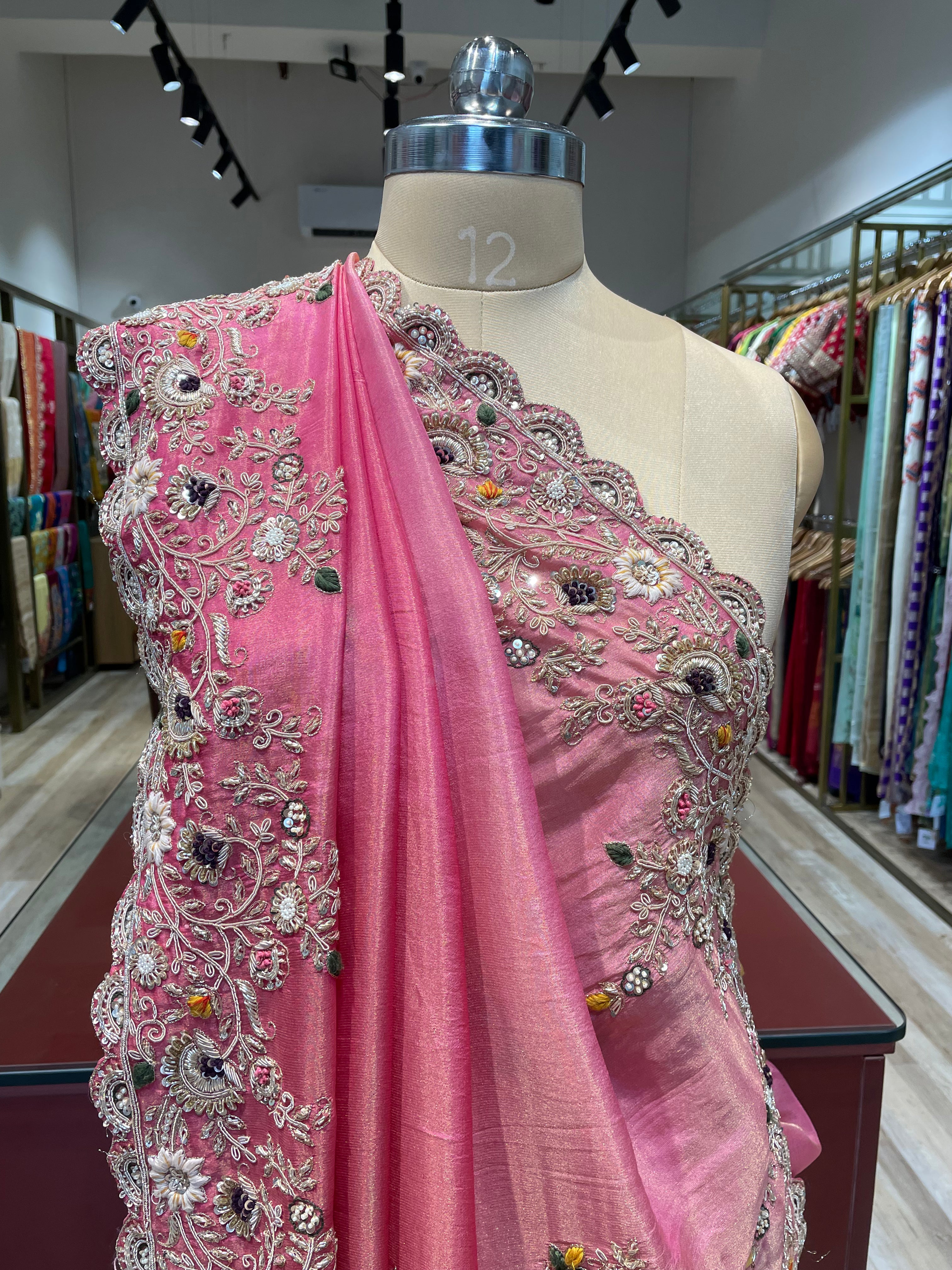 Pure tissue saree with handwork (P2)