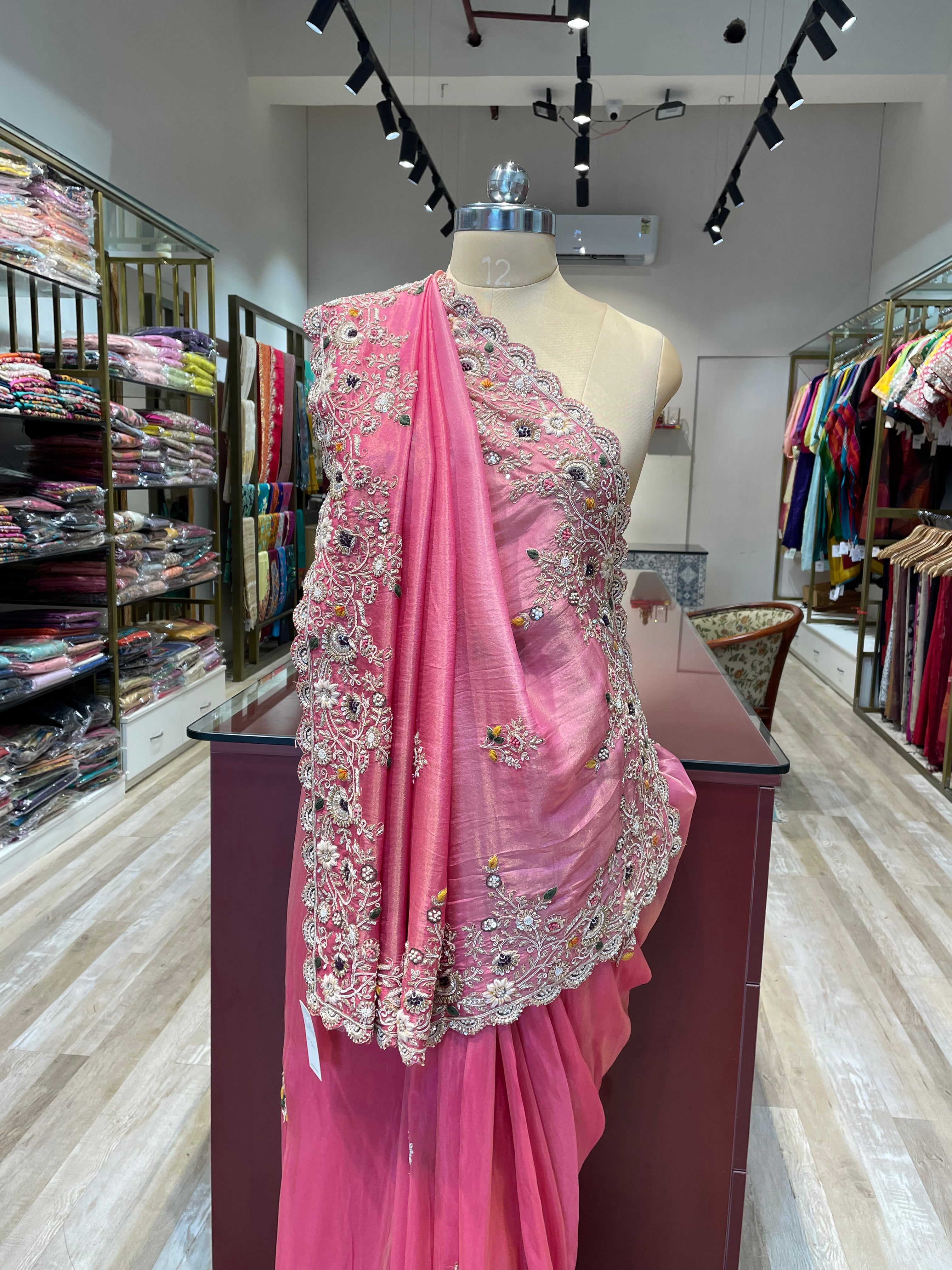 Pure tissue saree with handwork (P2)