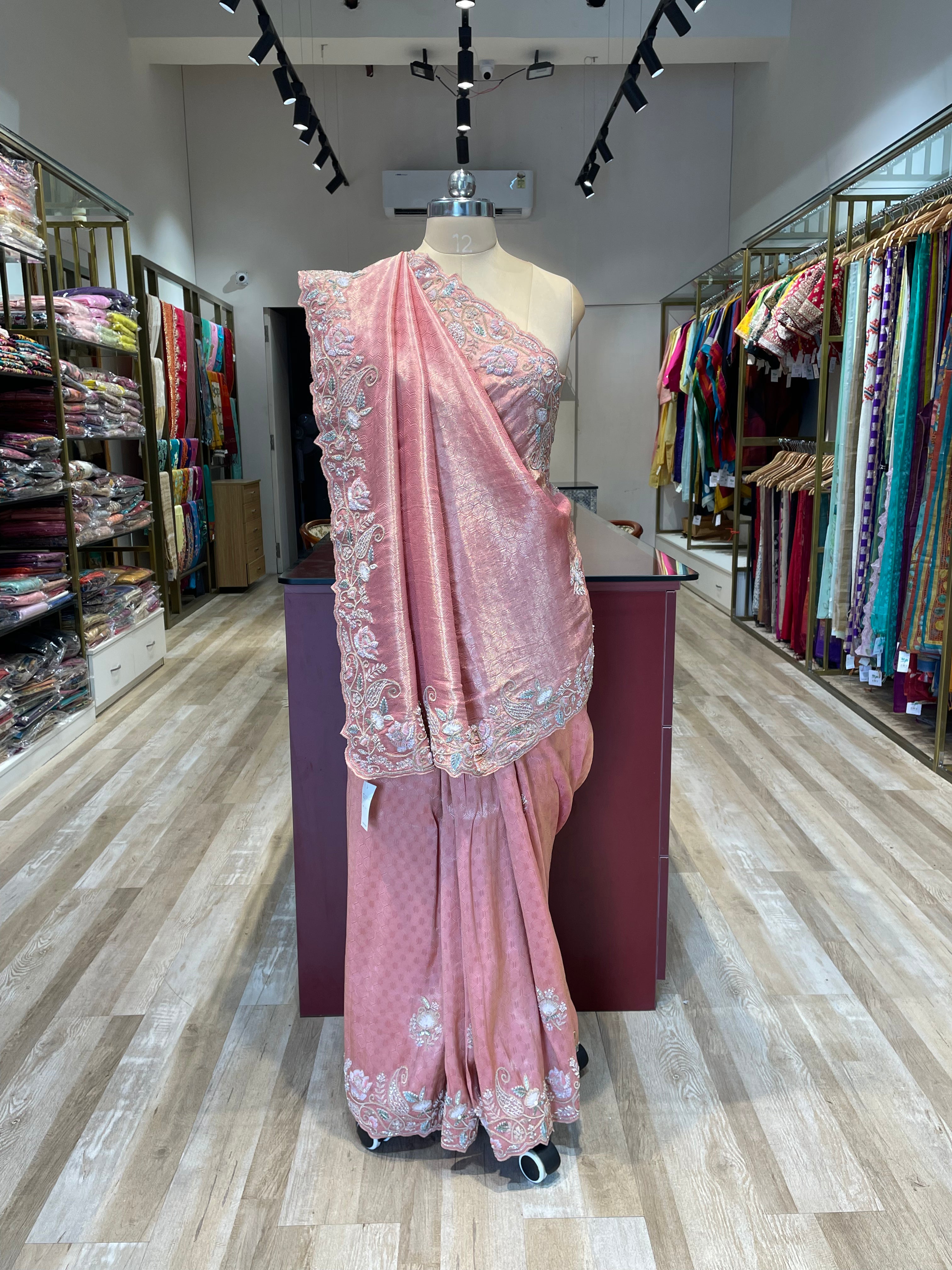 Pure Kanjiwaram saree with handwork (P)