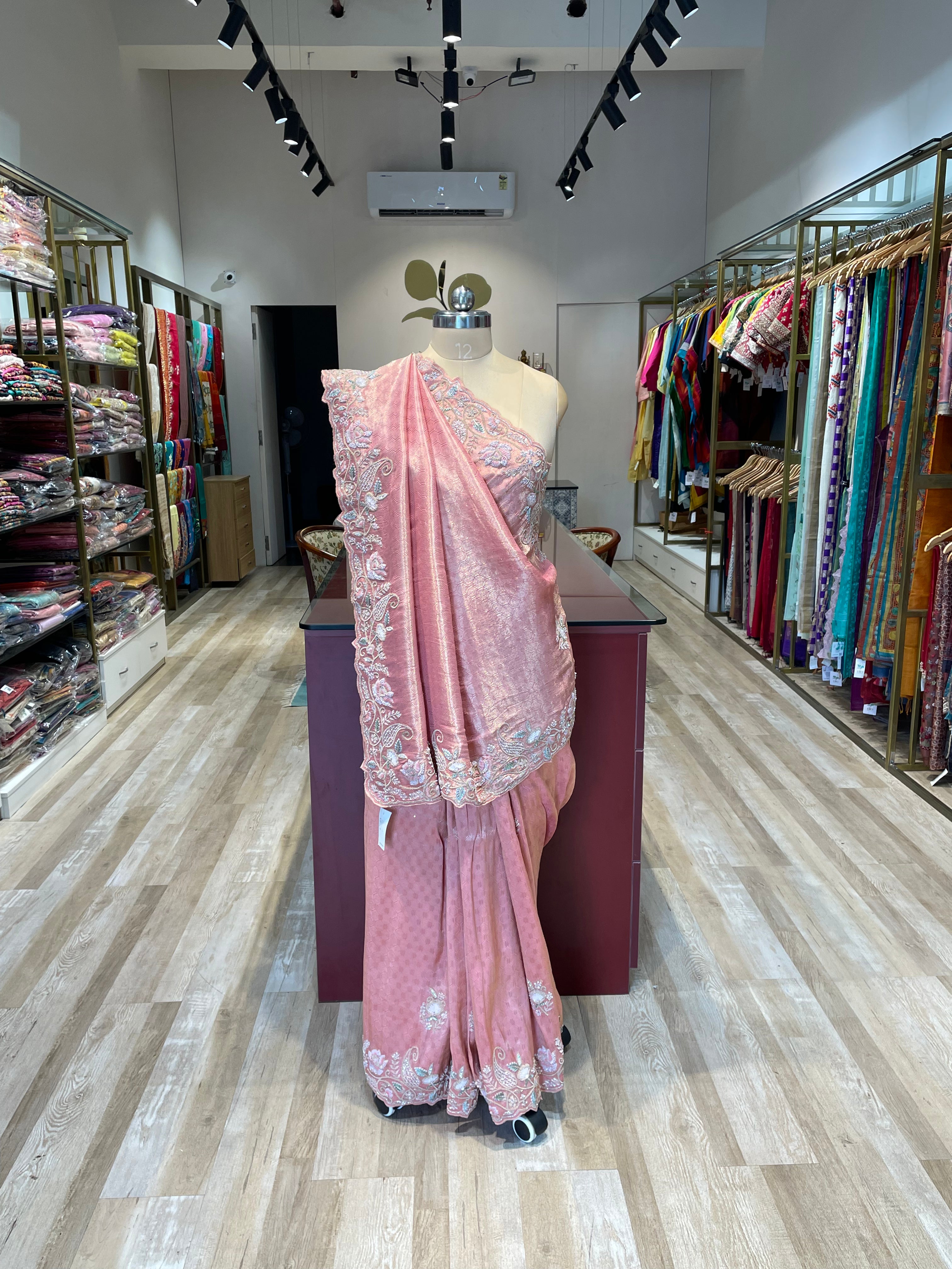 Pure Kanjiwaram saree with handwork (P)