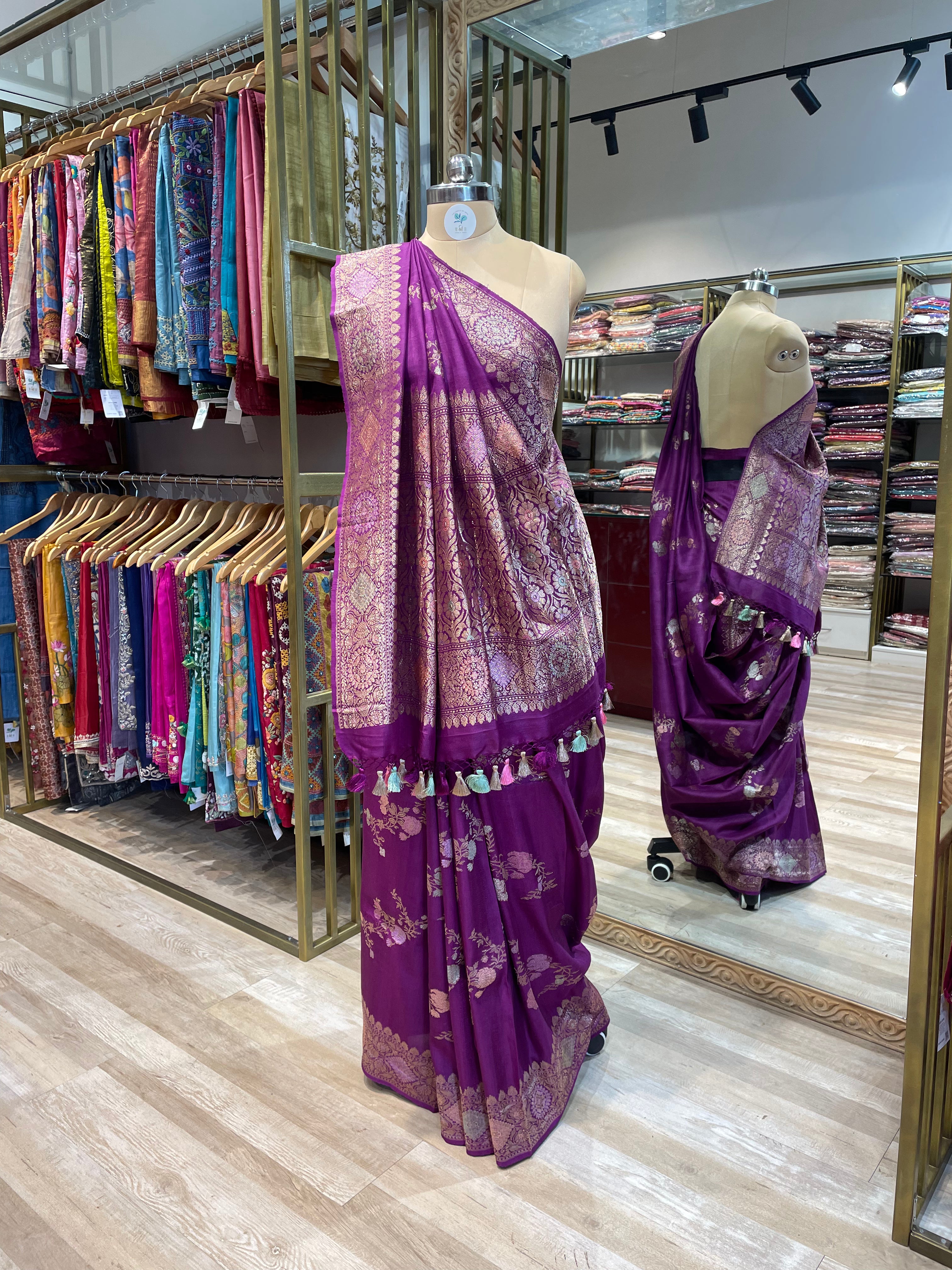 Pure tussar silk Banarasi saree (V)