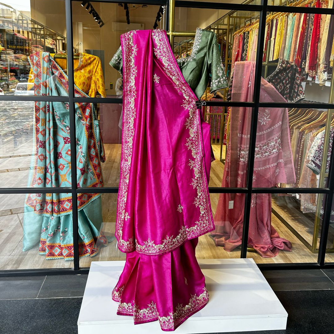 Pure Tussar Silk Saree with Zari Work