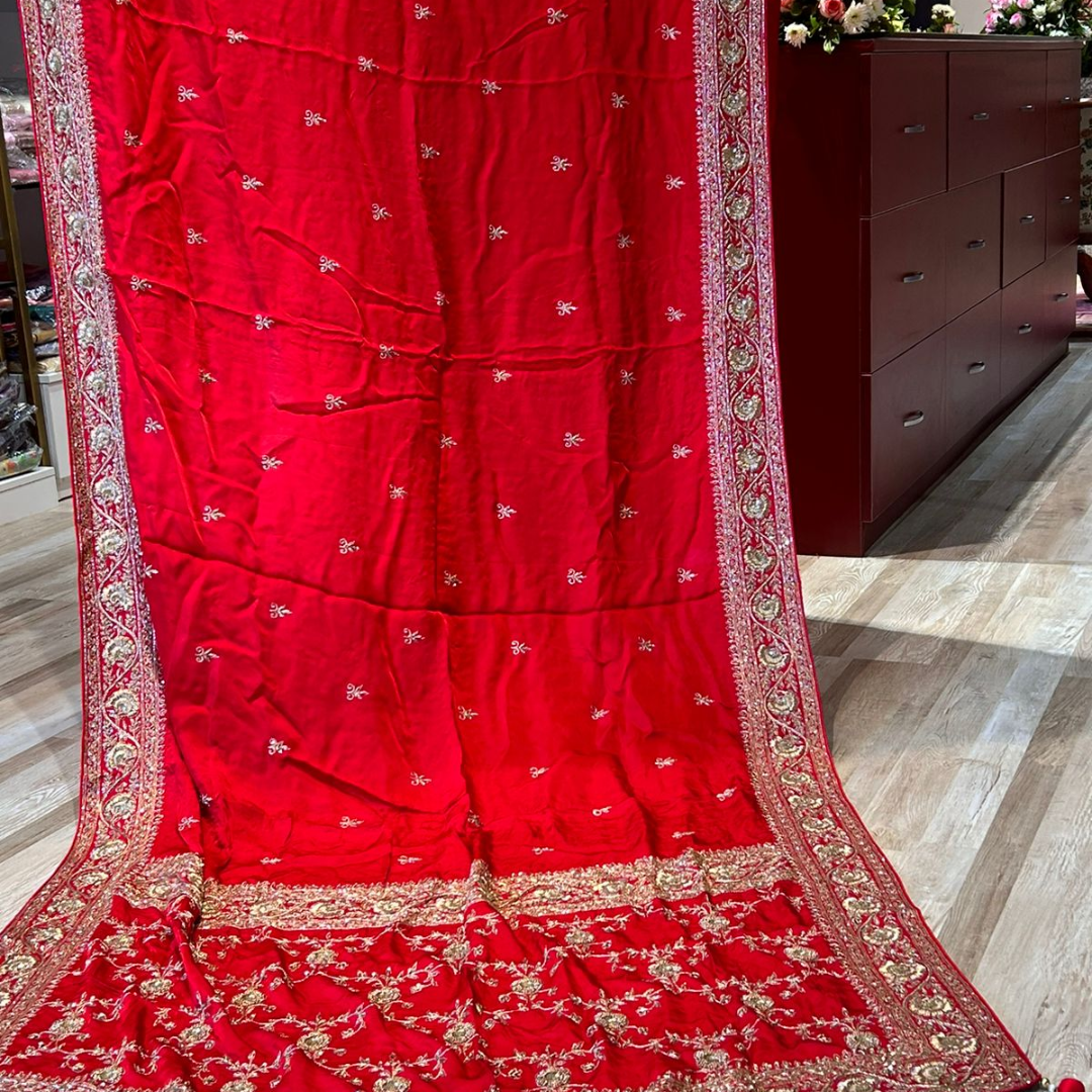 Golden Zardozi Handwoven Silk Saree