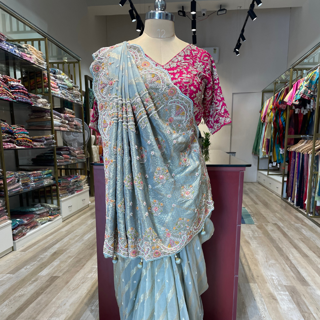 Khadi Banarashi with hand work