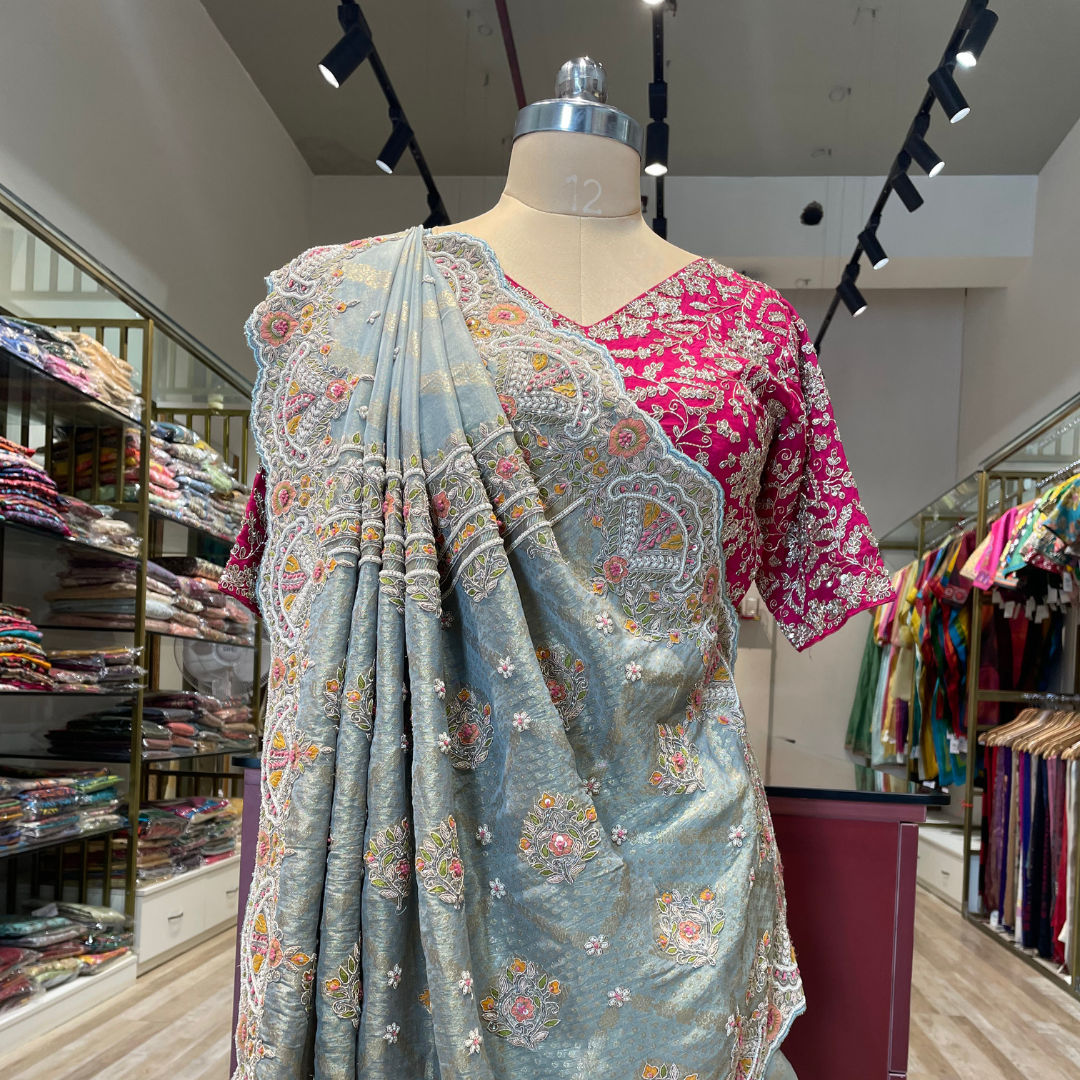 Khadi Banarashi with hand work