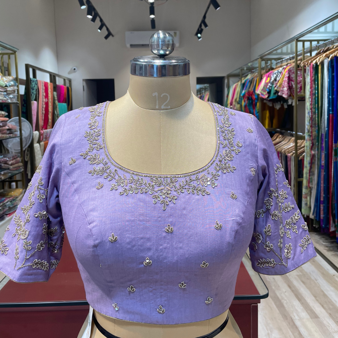 Tussar silk zardosi work blouse