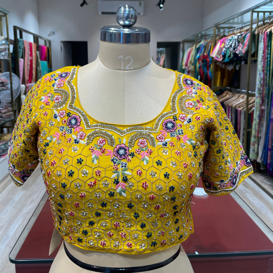 Tussar silk zardosi work work thread work blouse