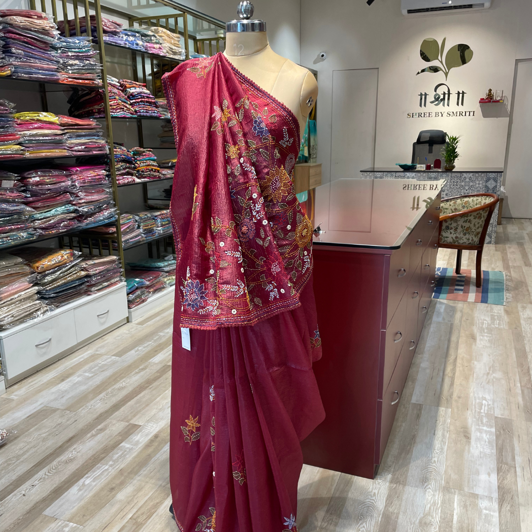 Crush tissue with thread work (R)